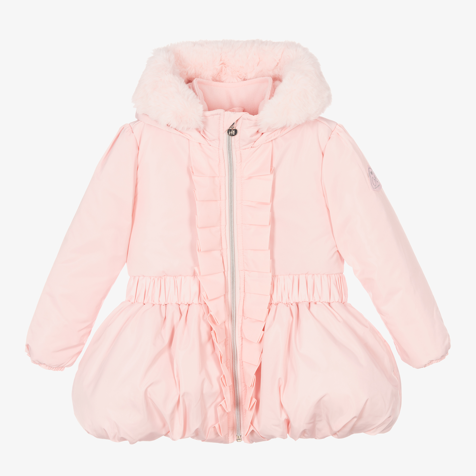 A Dee - Girls Pink Padded Coat | Childrensalon