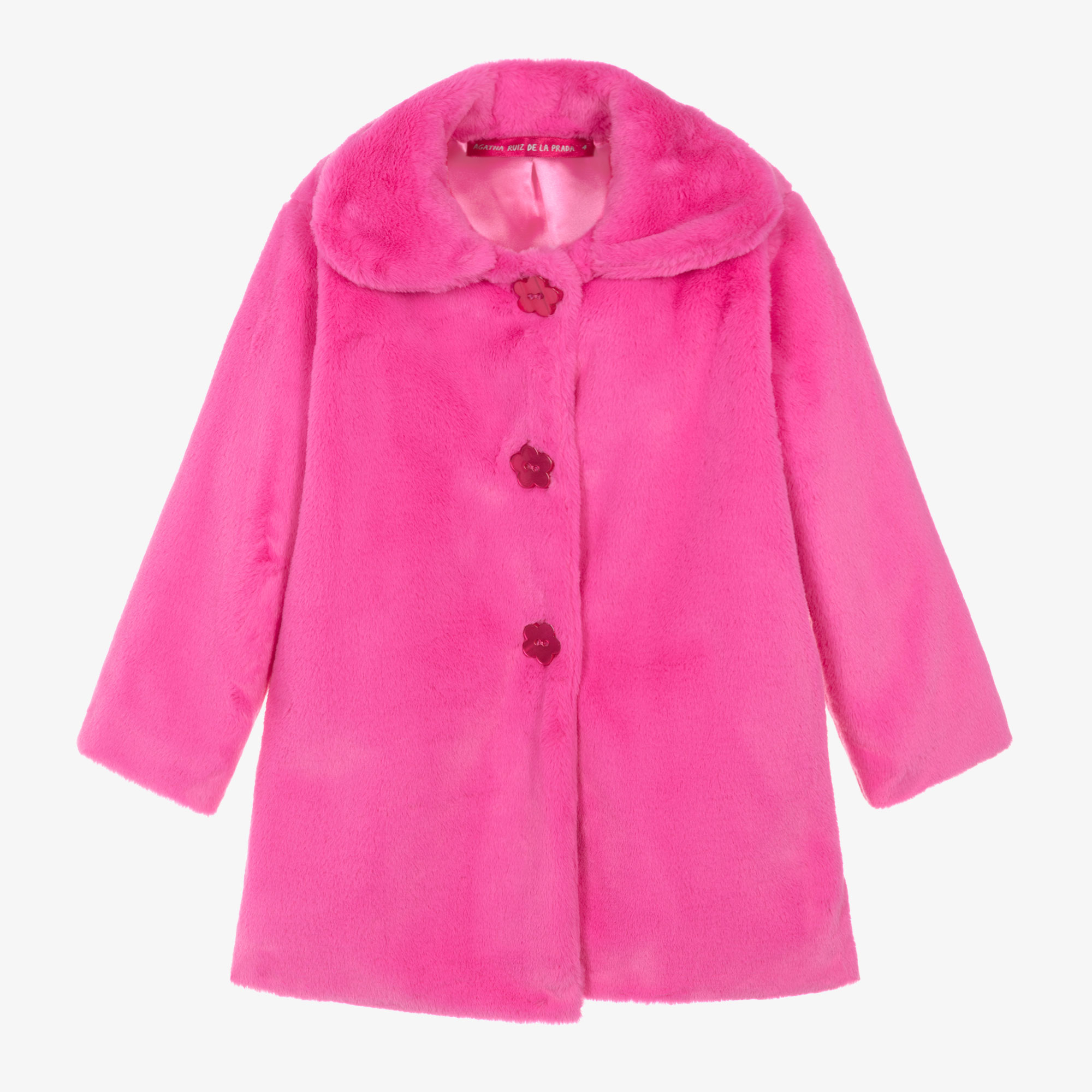 Agatha Ruiz de la Prada Girls Pink Faux Fur Coat Childrensalon