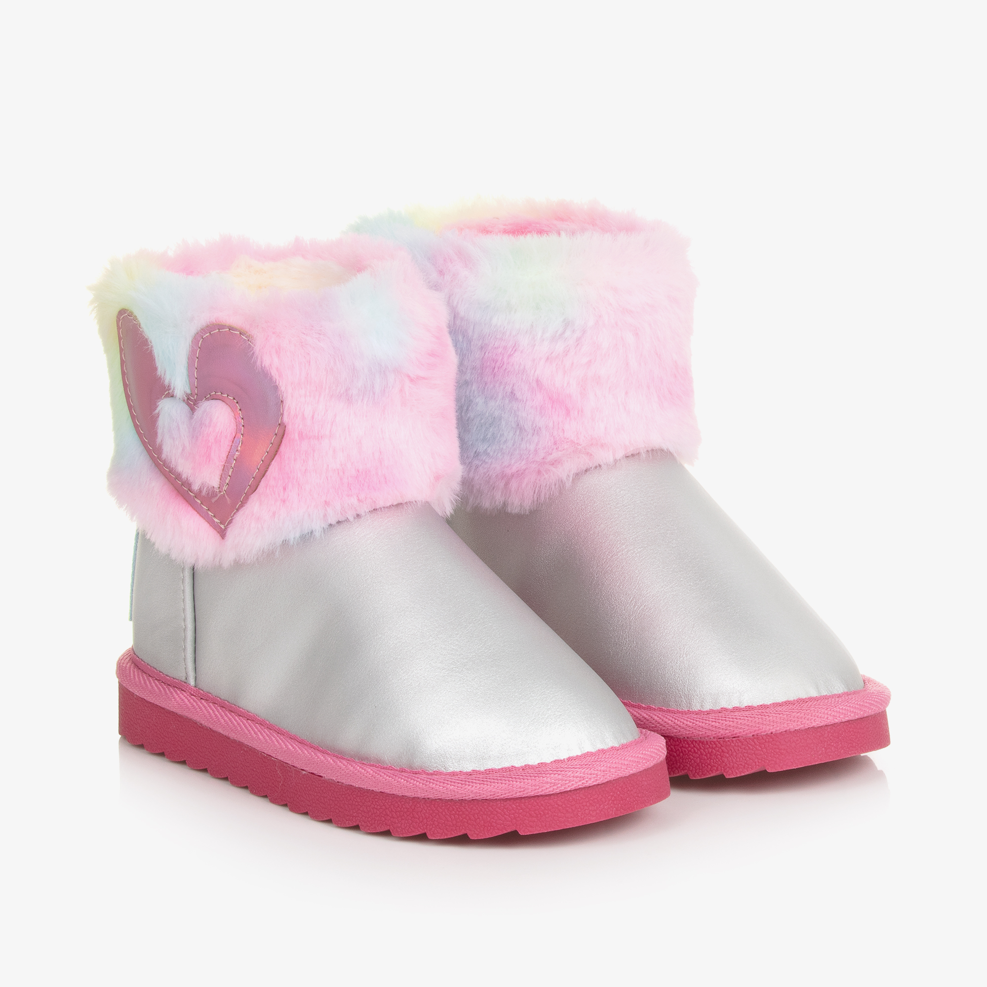 Agatha Ruiz de la Prada Girls Silver Pink Ankle Boots Childrensalon