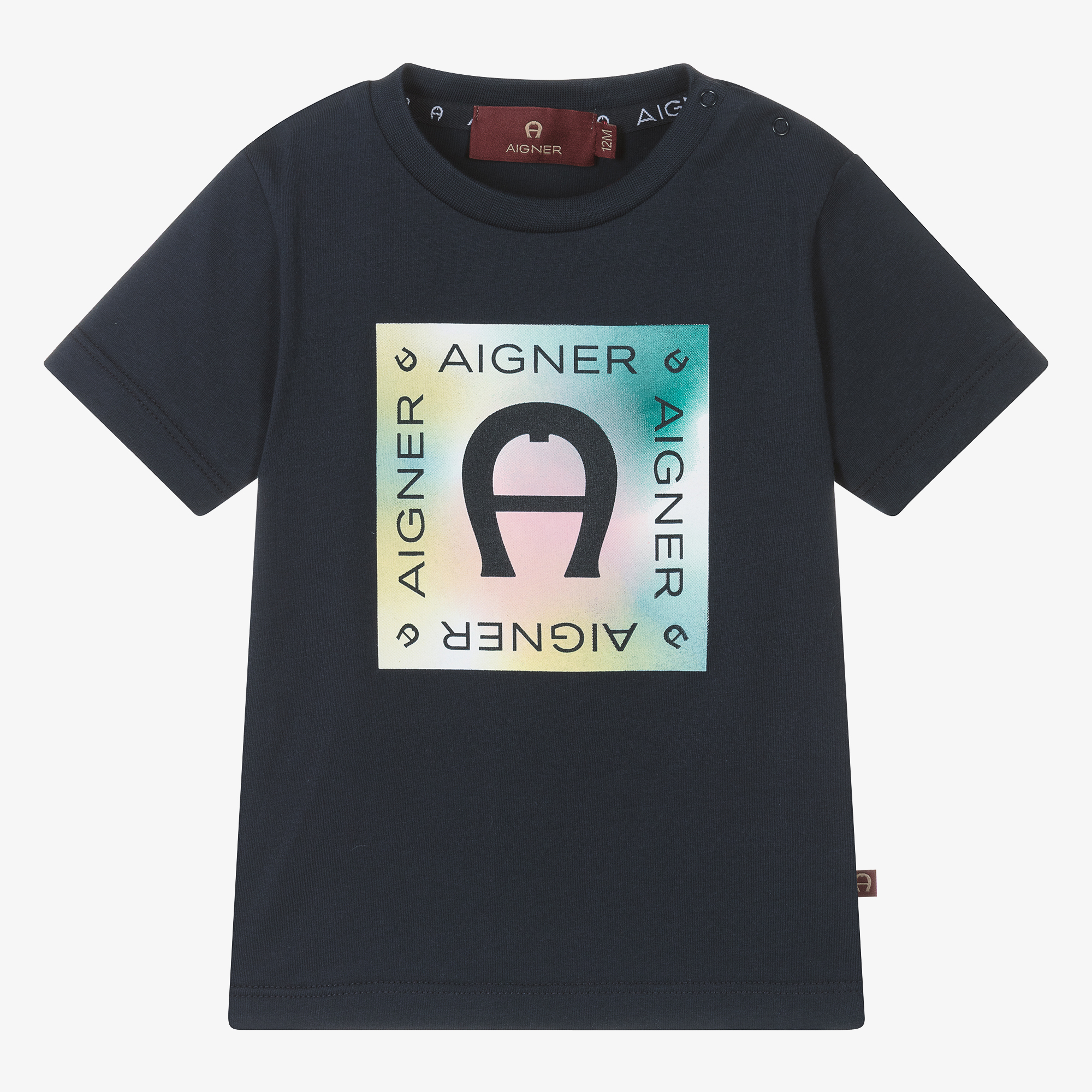 AIGNER Baby Boys Navy Blue Cotton T Shirt Childrensalon