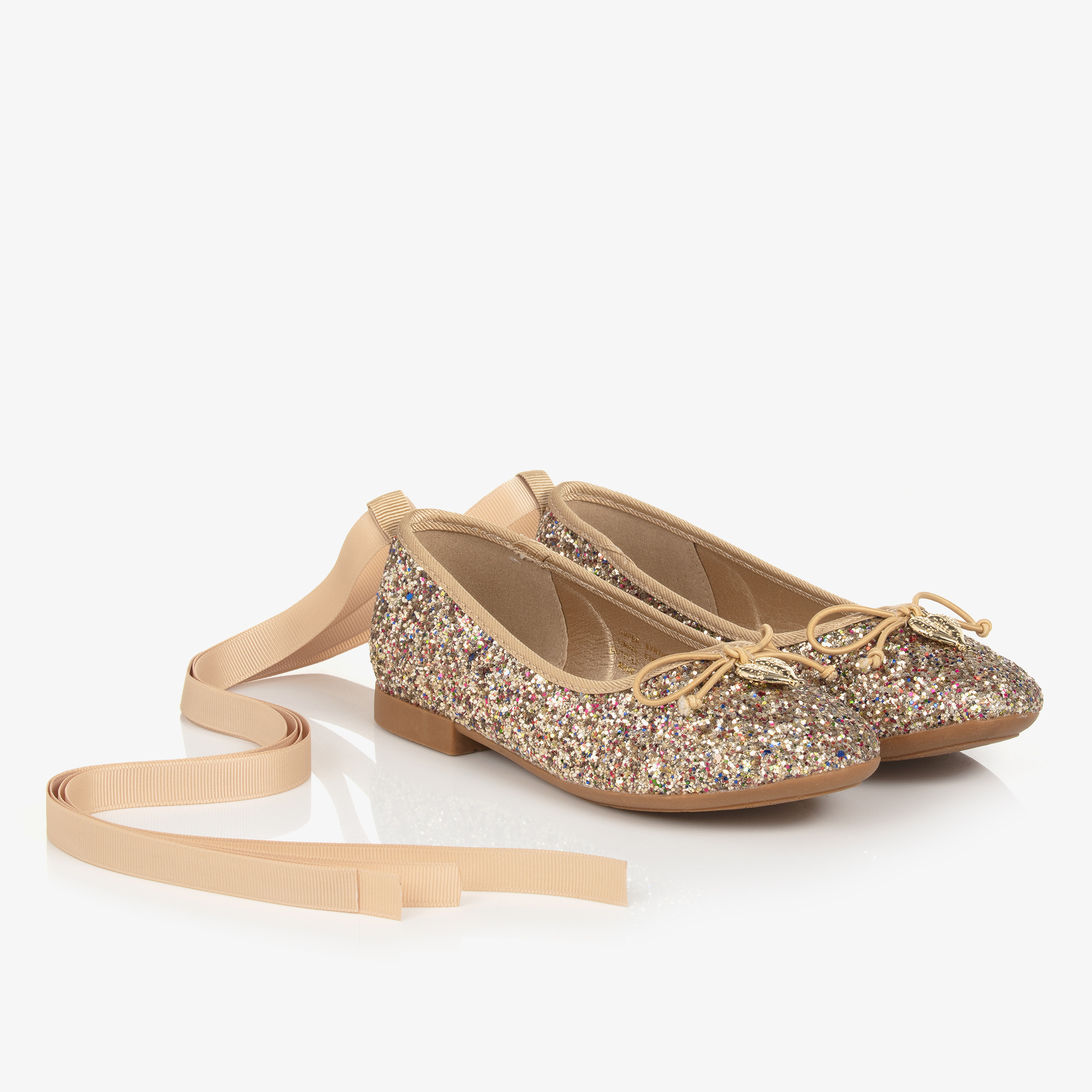 Girls gold hot sale flats