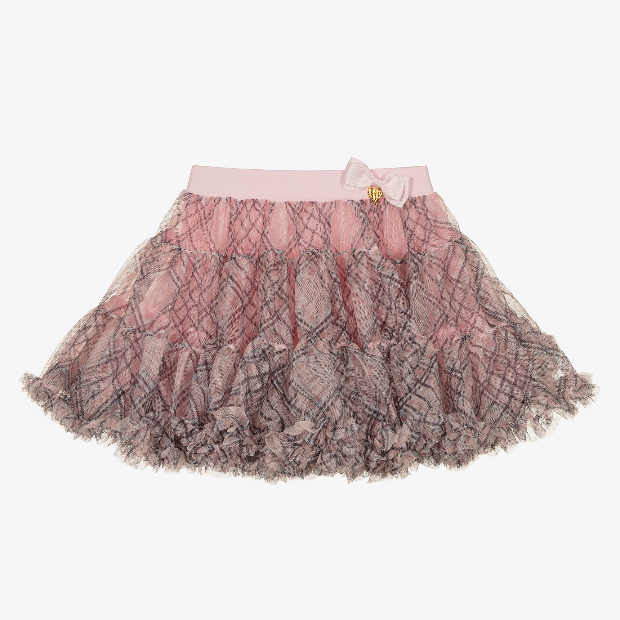 Il Gufo - Girls Pink Tartan Skirt | Childrensalon