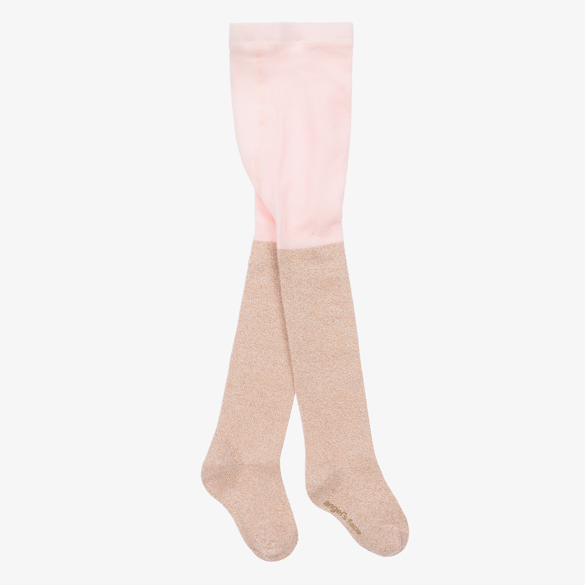 Angel's Face - Girls Rose Gold Cotton Glitter Tights