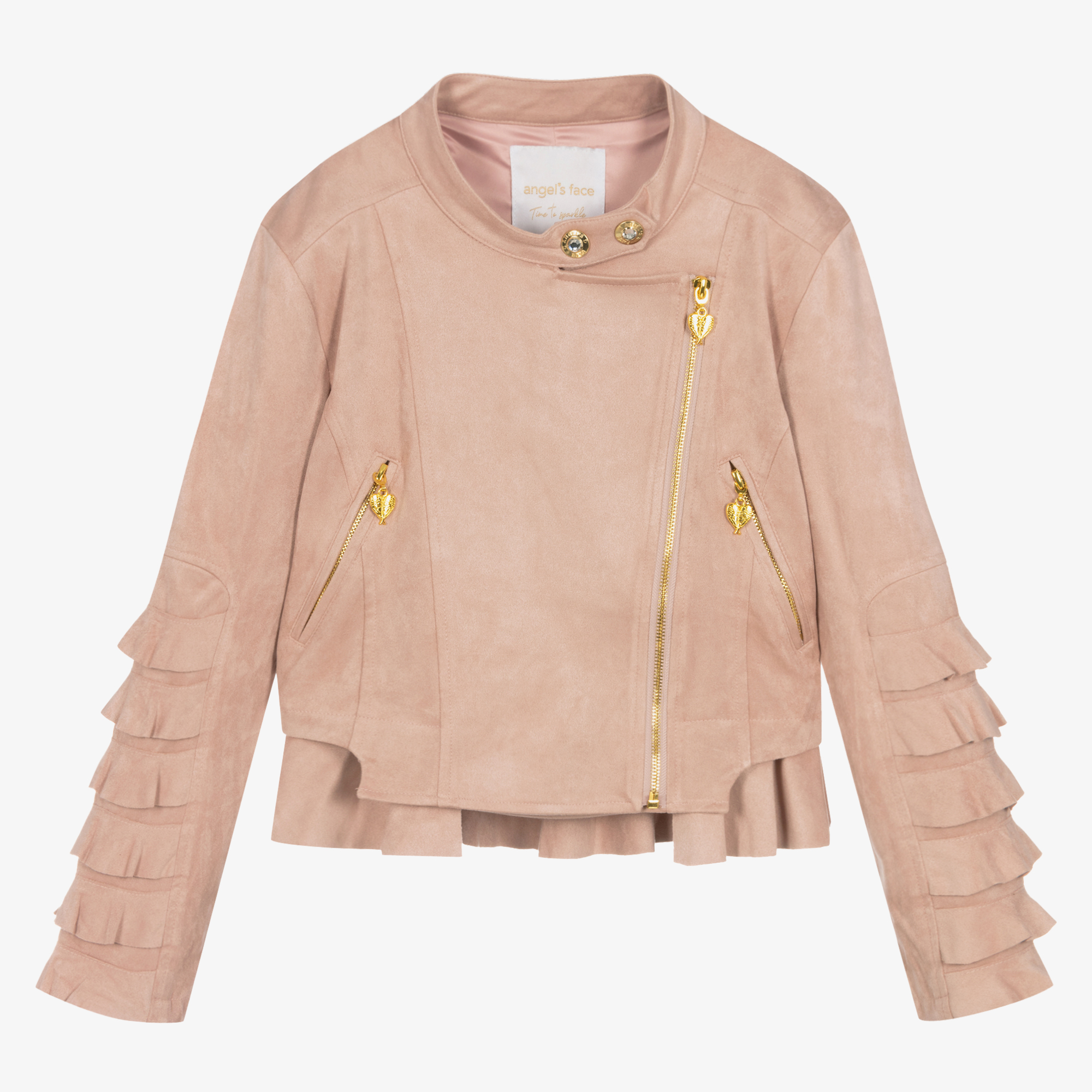 Girls pink biker on sale jacket