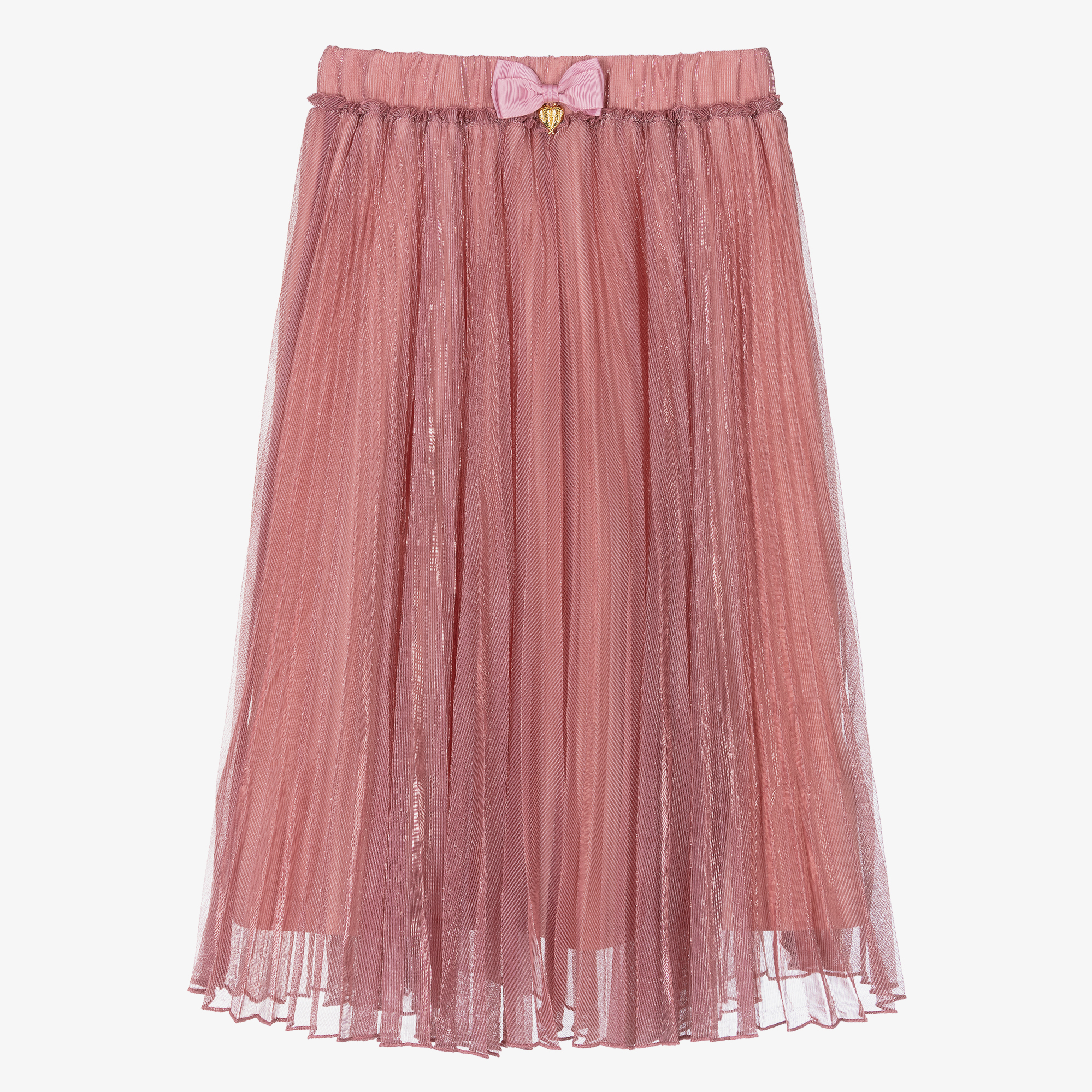 Pink glitter tulle pleated hotsell midi skirt