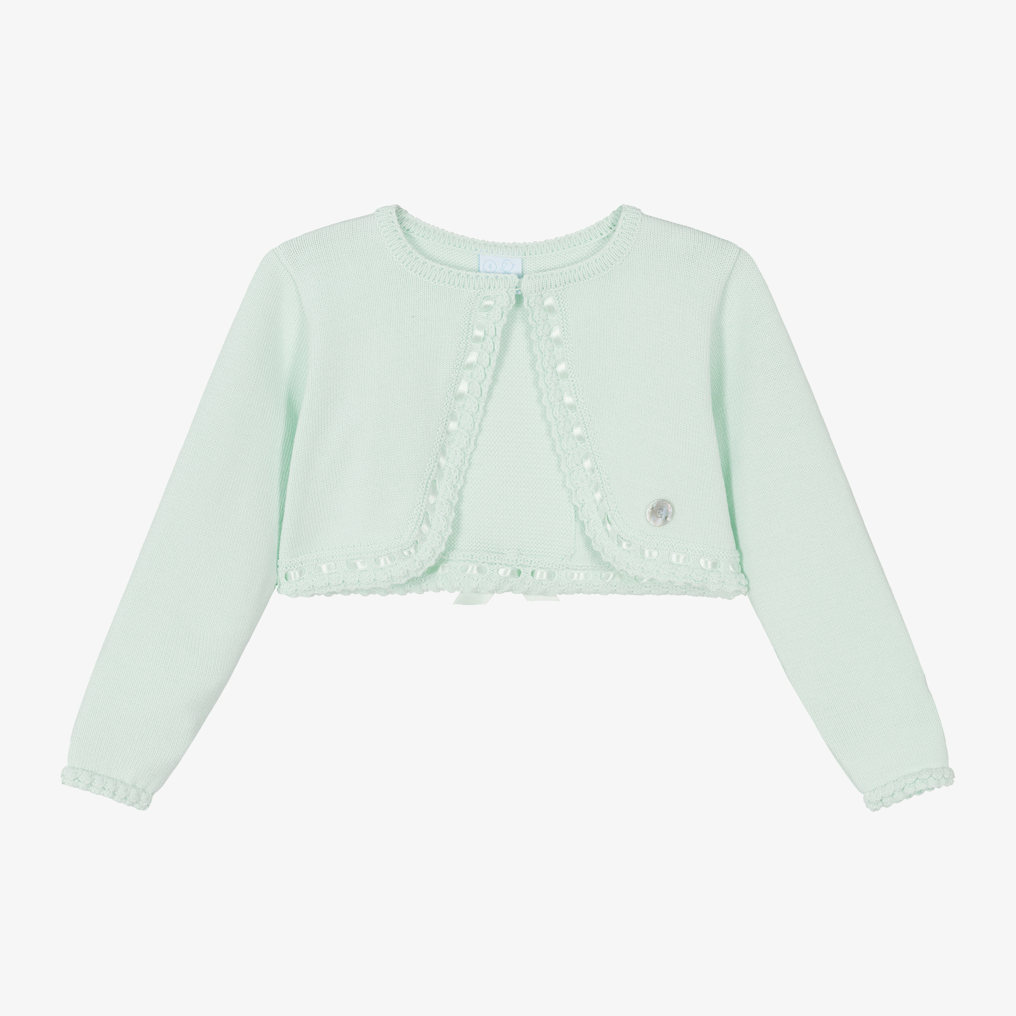 Artesanía Granlei Girls Green Knitted Bolero Cardigan