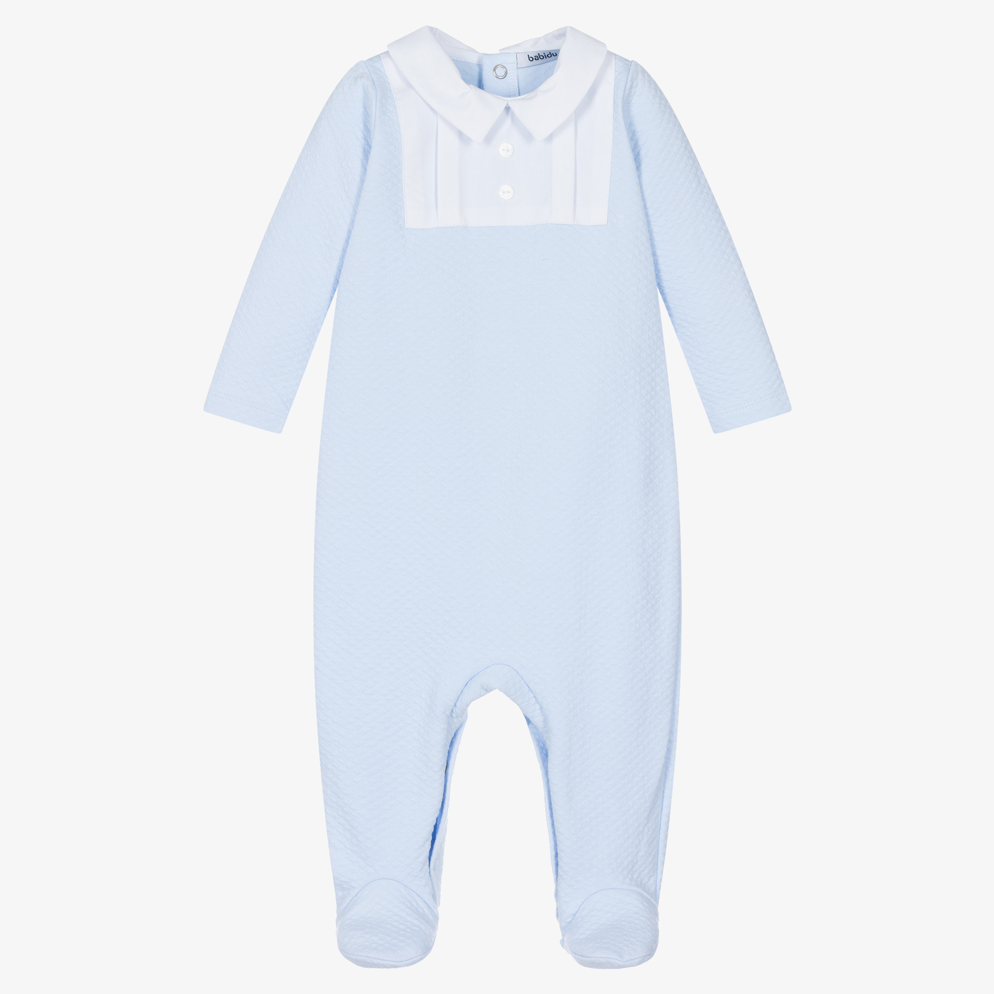 Babidu - Boys Blue Cotton Babygrow | Childrensalon