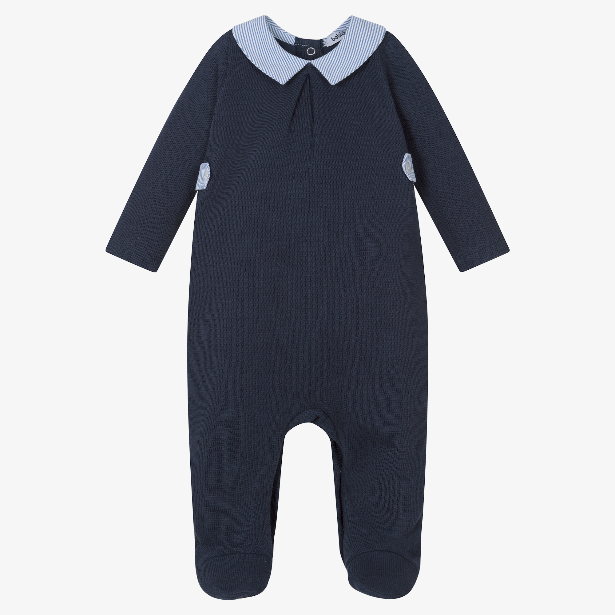 Babidu - White Cotton Velour Babygrow | Childrensalon