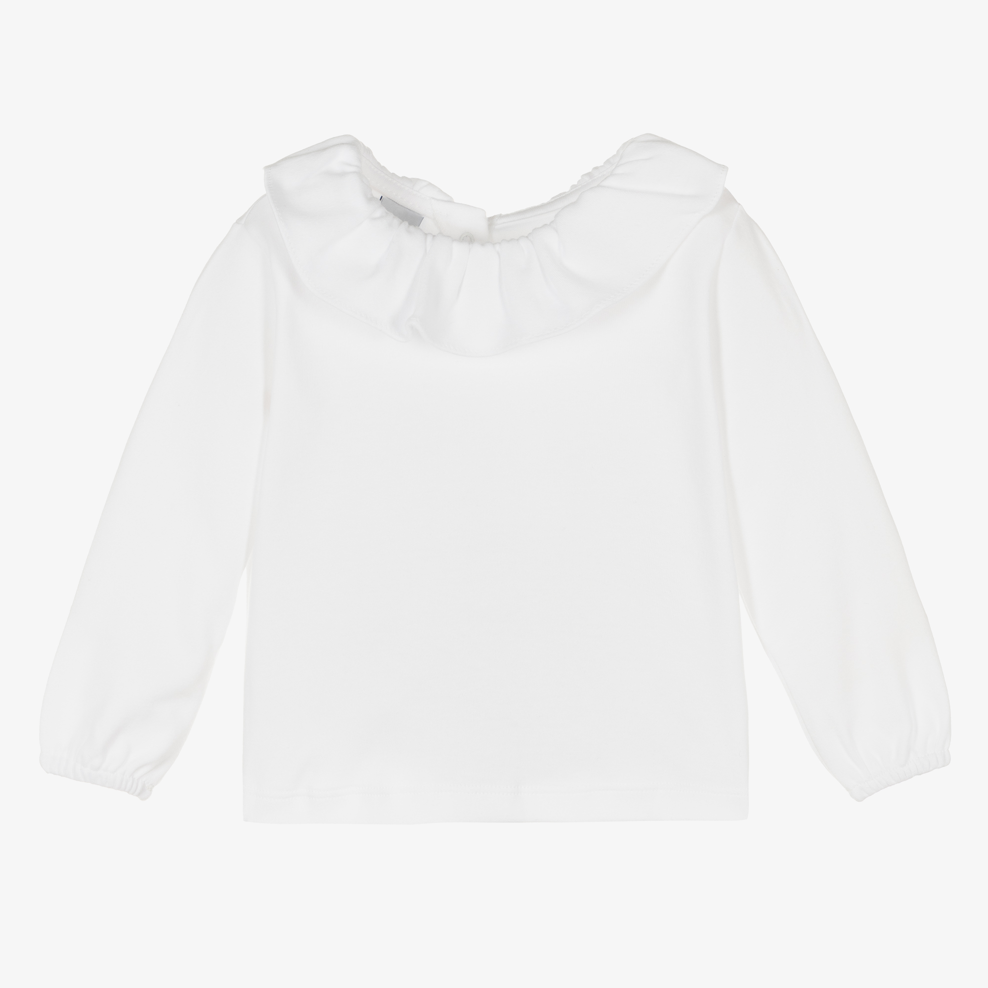 Beatrice & George - Girls White Cotton Blouse | Childrensalon