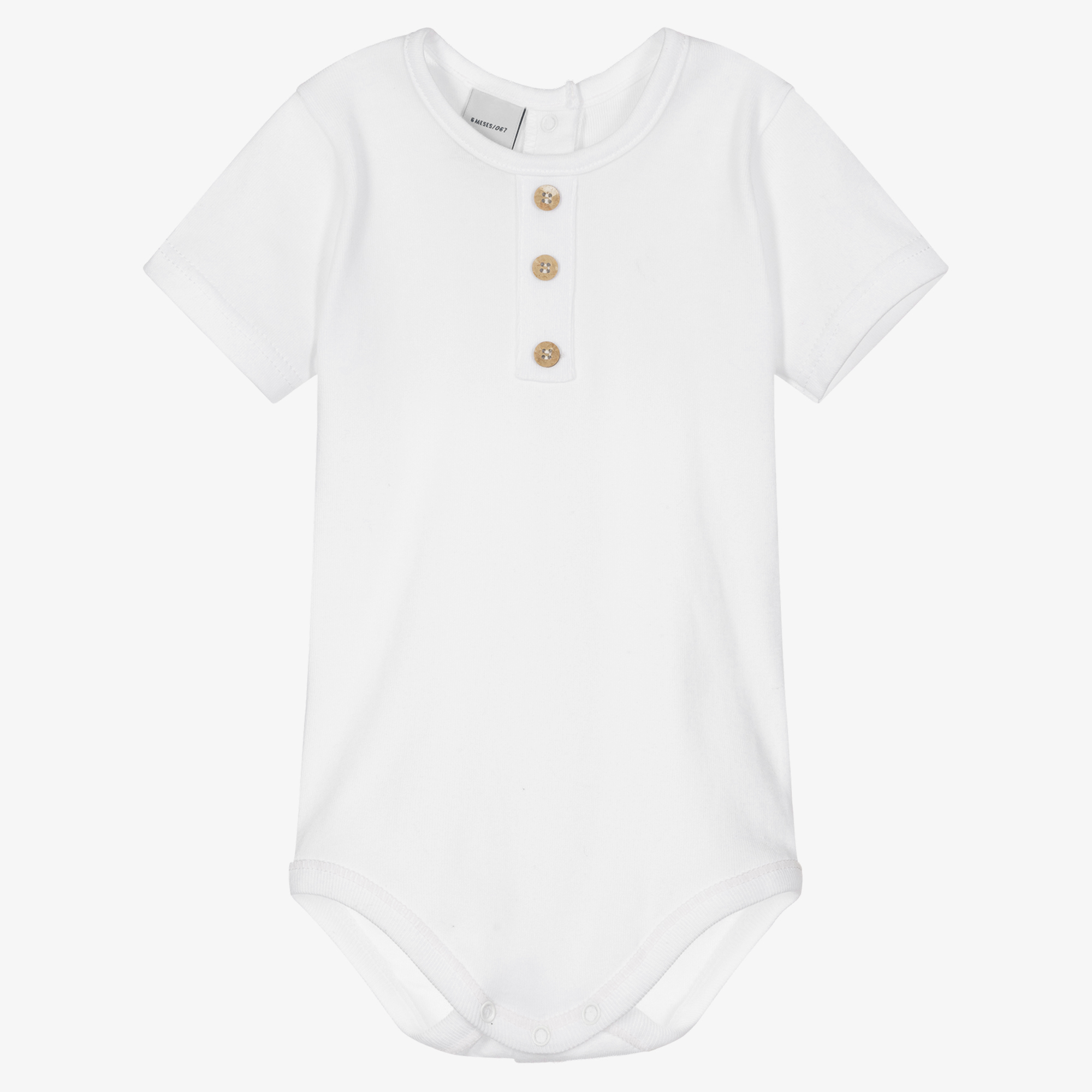 Babidu - Baby White Cotton Bodyvest | Childrensalon