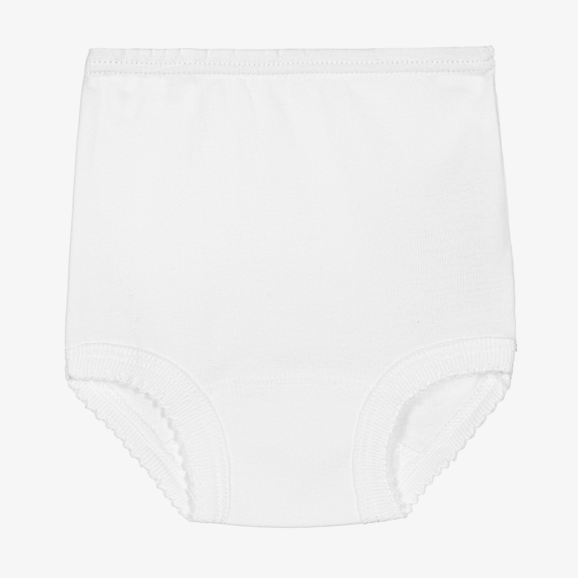 Babidu White Cotton Frilly Pants