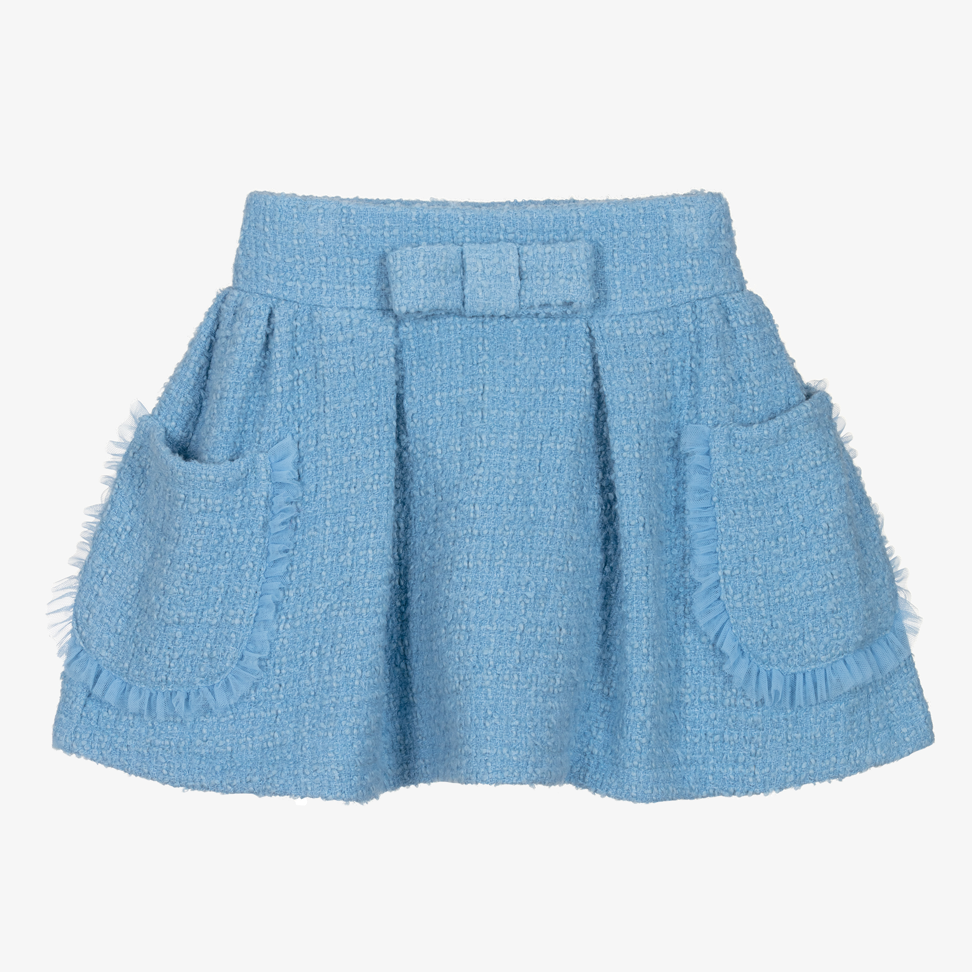 Balloon Chic - Girls Blue Tulle Check Skirt | Childrensalon