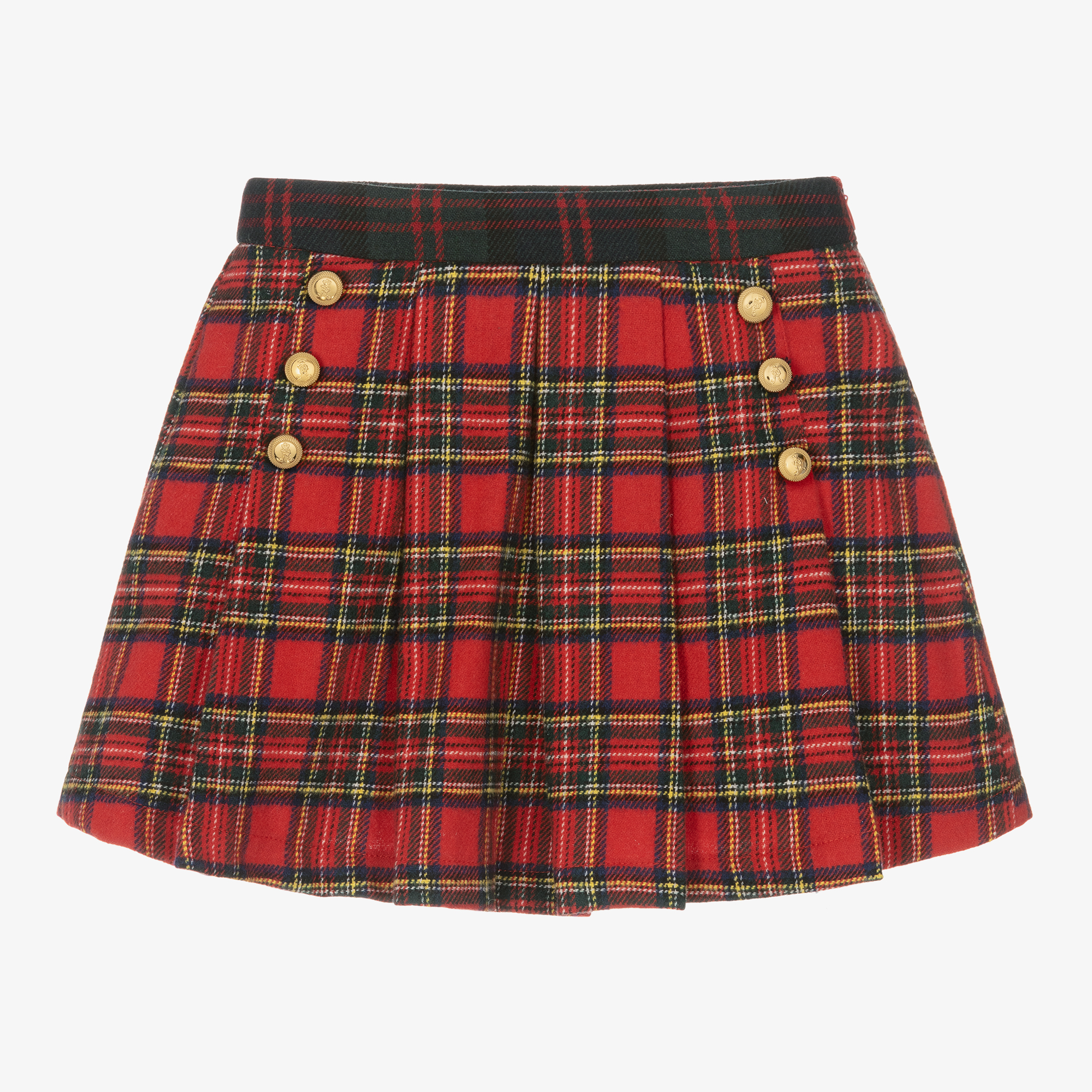 Balloon Chic Girls Red Tartan Pleated Skirt Childrensalon