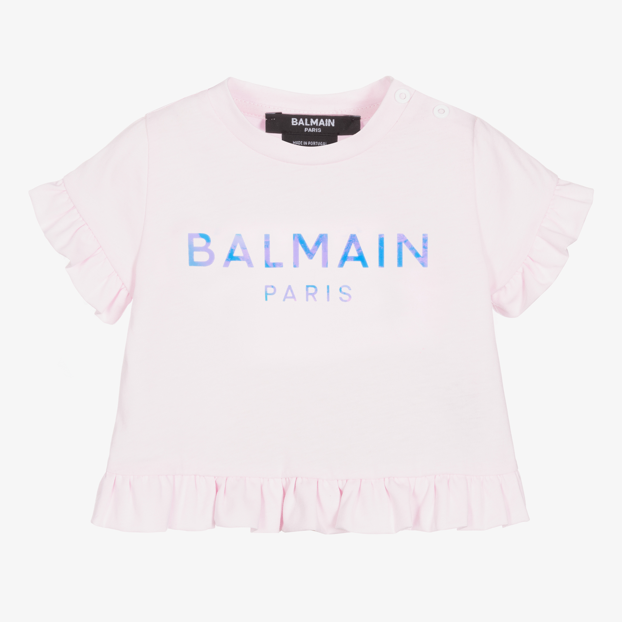 Balmain - Teen Girls Black & Gold Logo T-Shirt | Childrensalon