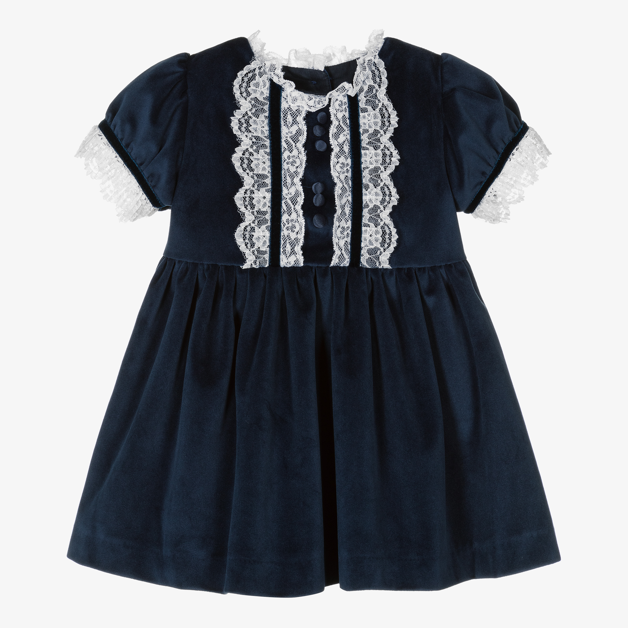 Baby girl blue velvet dress best sale