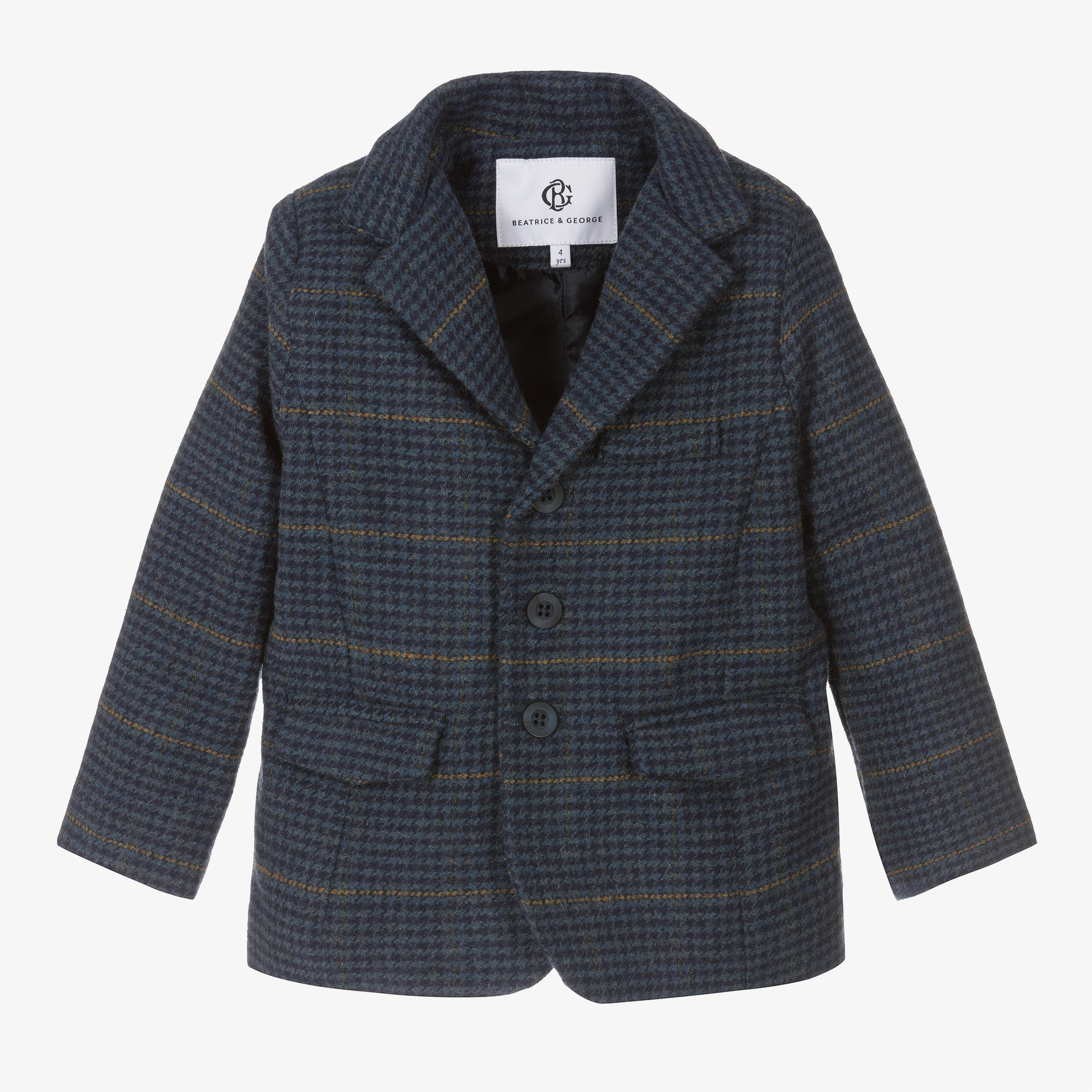 Beatrice George Boys Blue Tweed Blazer