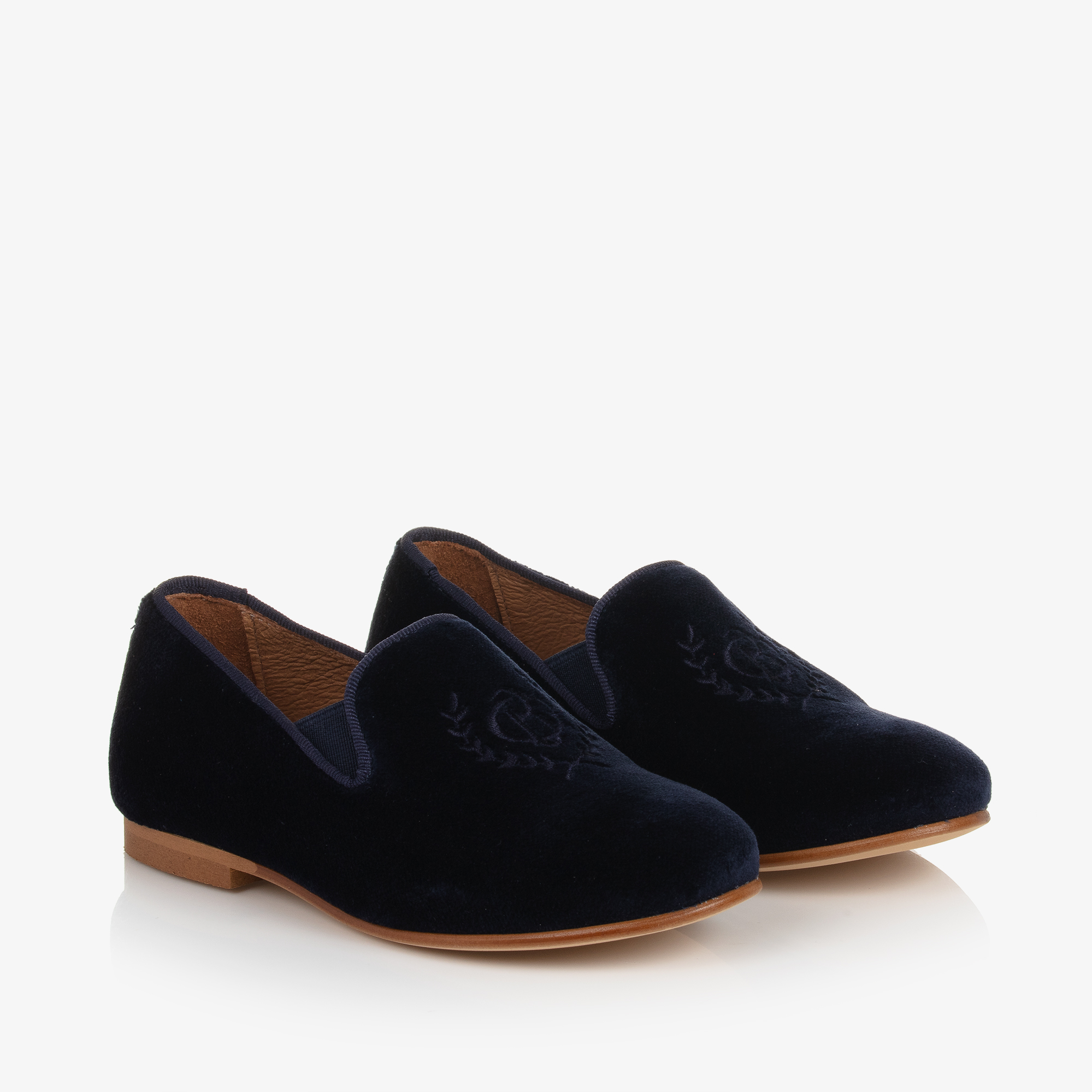 Blue store velvet loafers