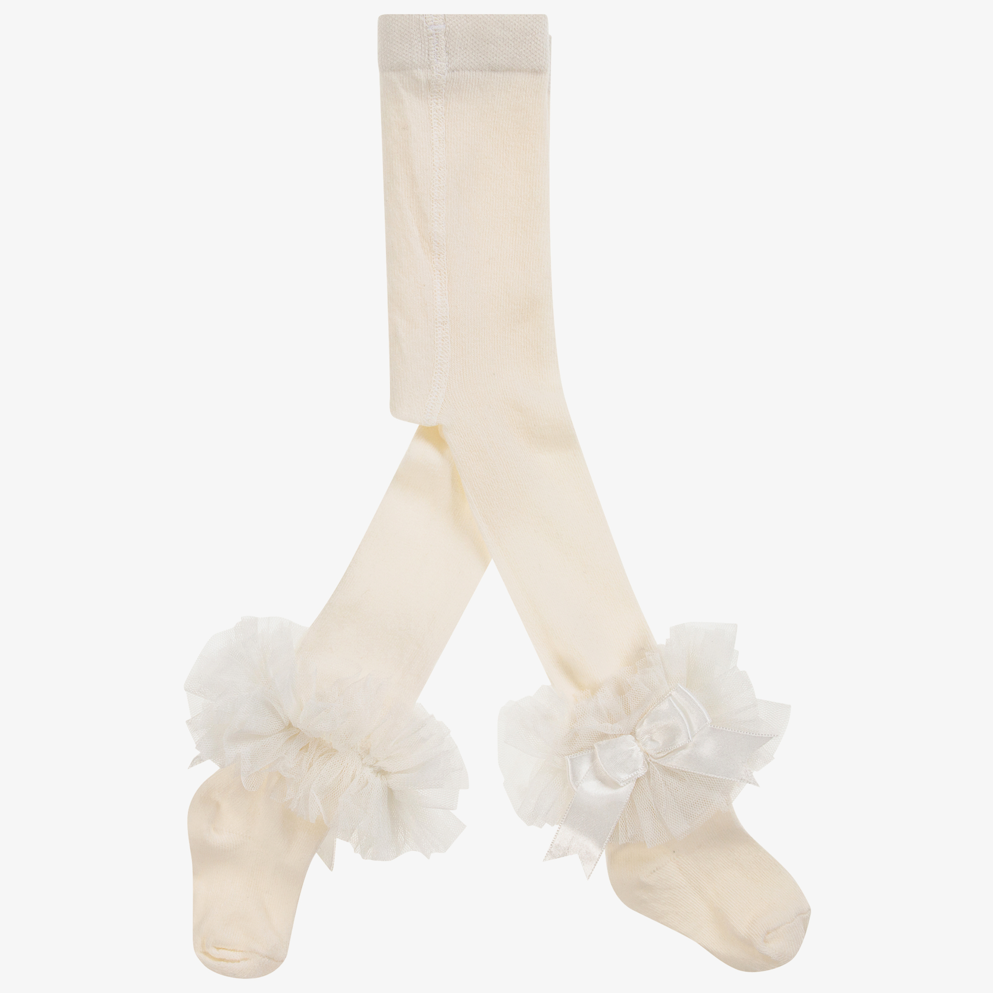 Beau KiD - Ivory Lace Ruffle Tights