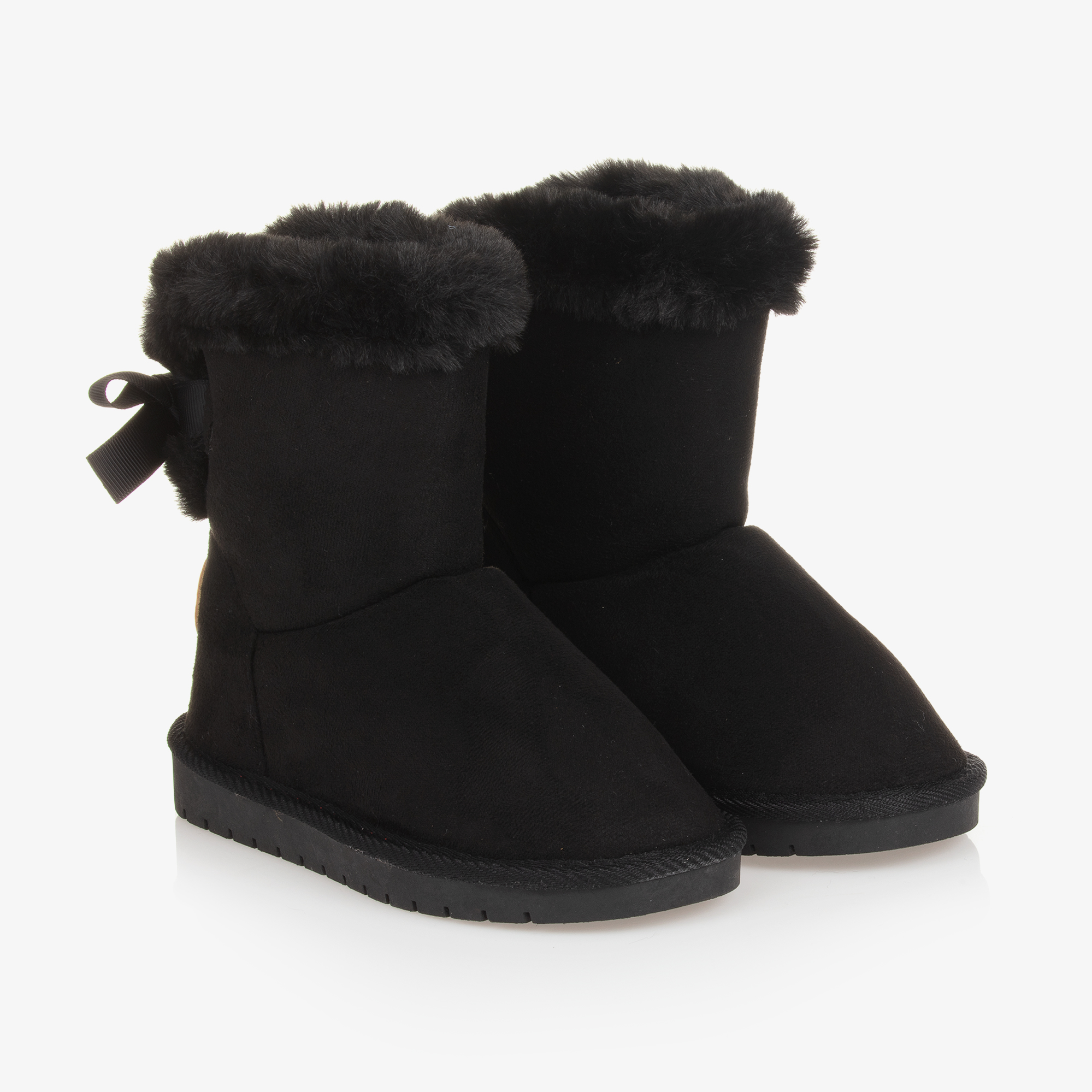 Ladies black fur lined boots on sale