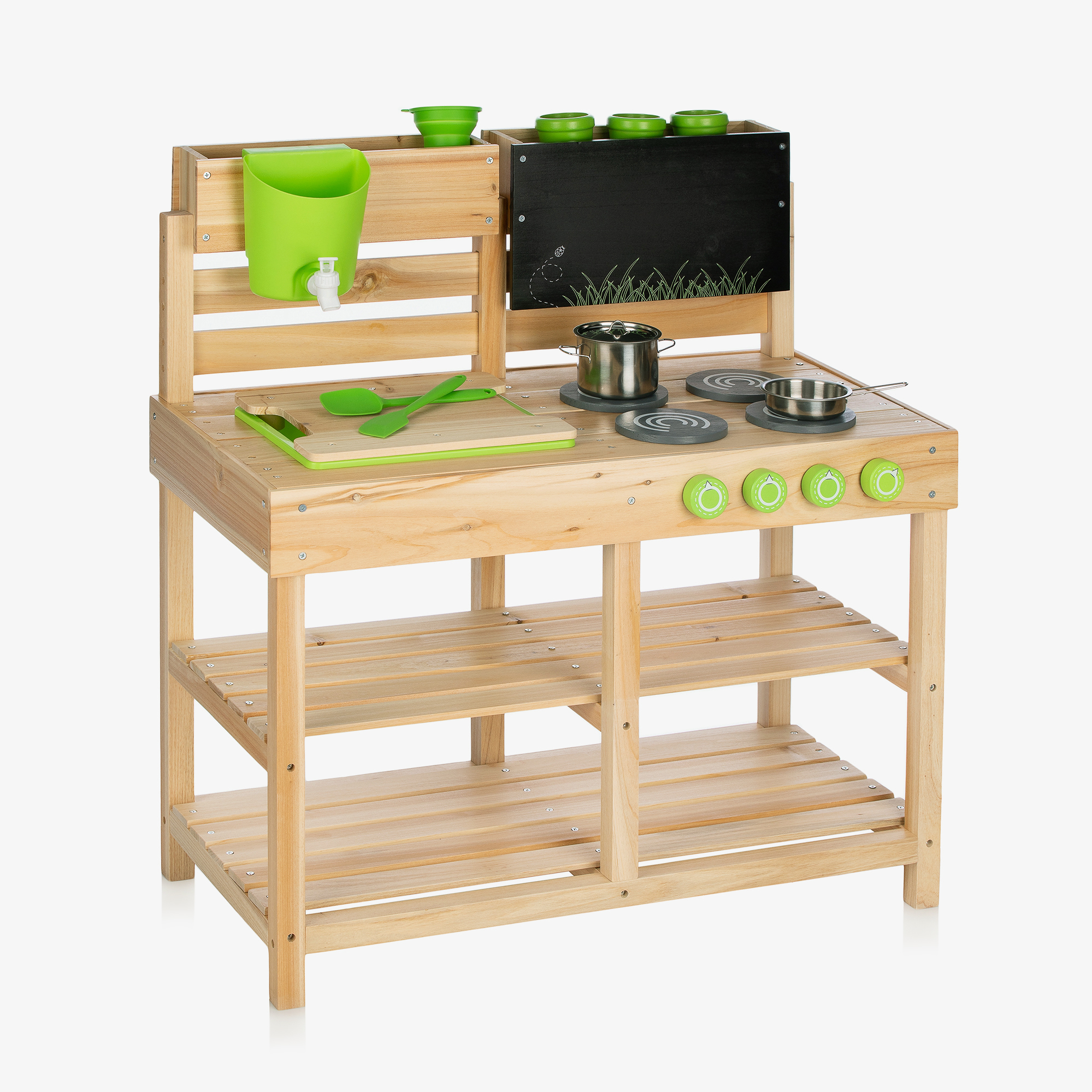 Bigjigs Wooden Outdoor Mud Kitchen Play Set 83cm Childrensalon