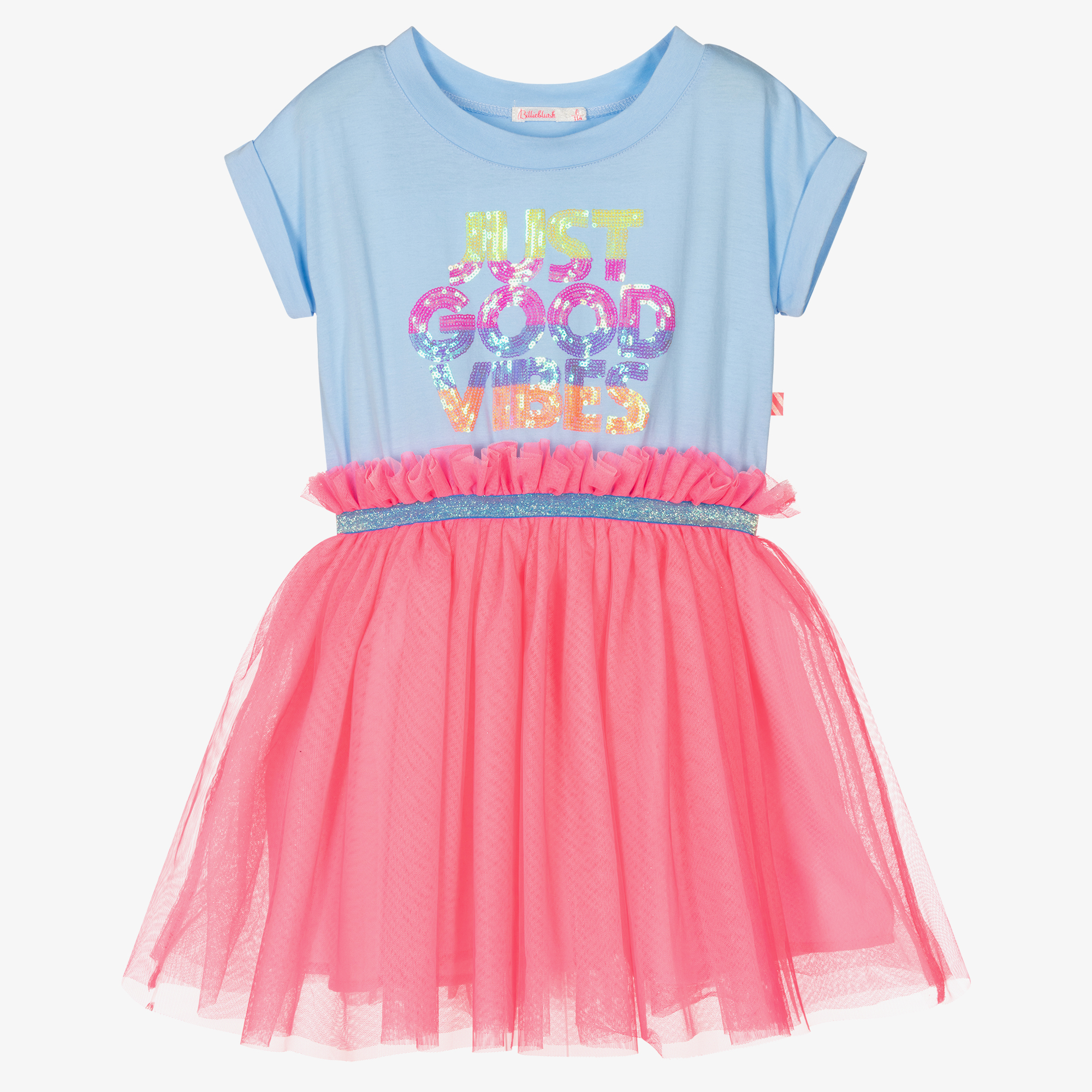 Billieblush - Girls Coral Pink Jersey Dress | Childrensalon