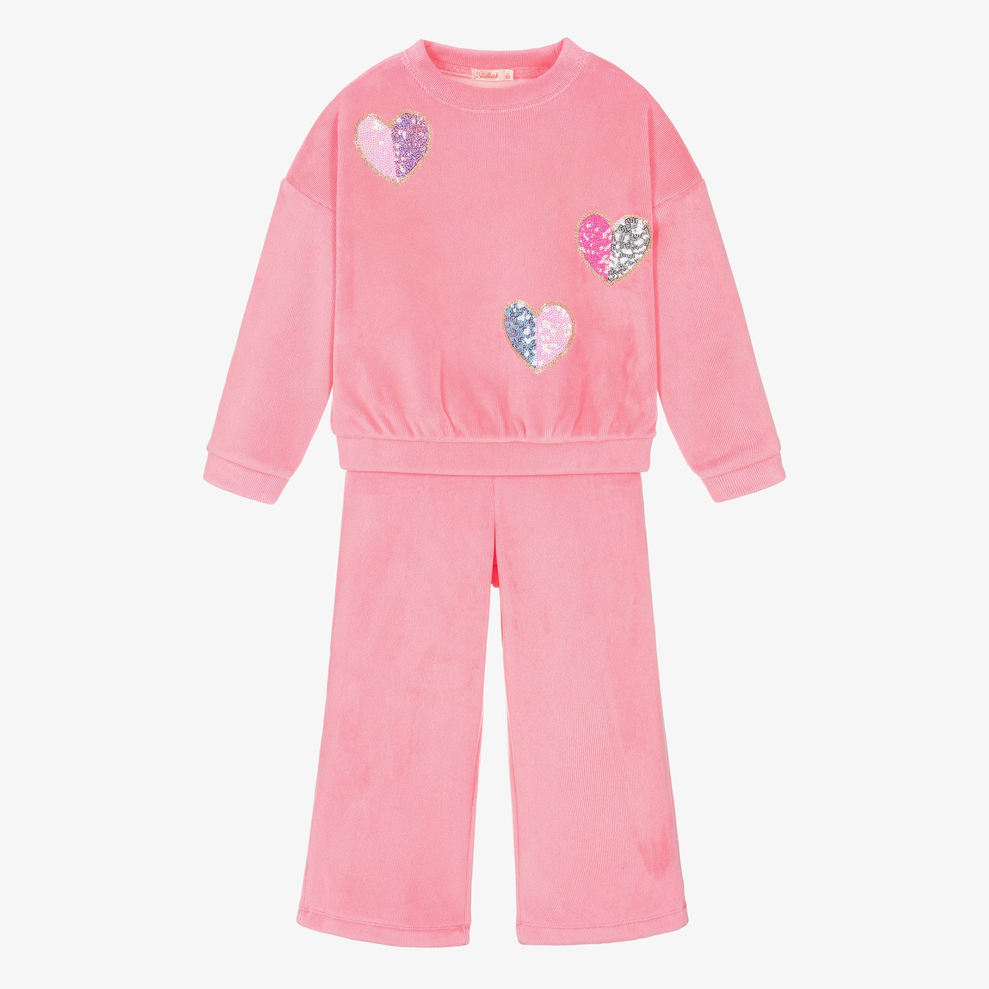 Billieblush Girls Pink Velour Tracksuit