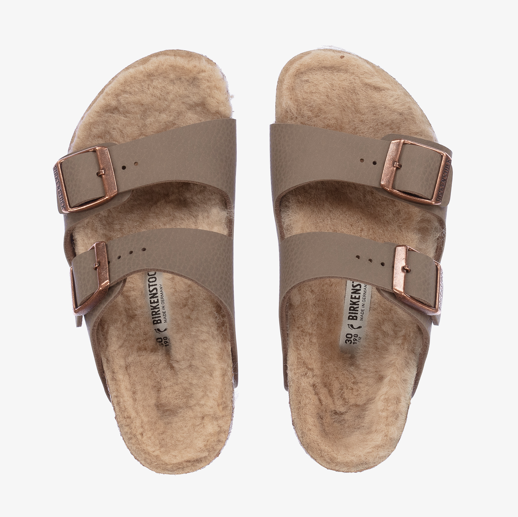 Birkenstock Taupe Brown Faux Leather Sandals