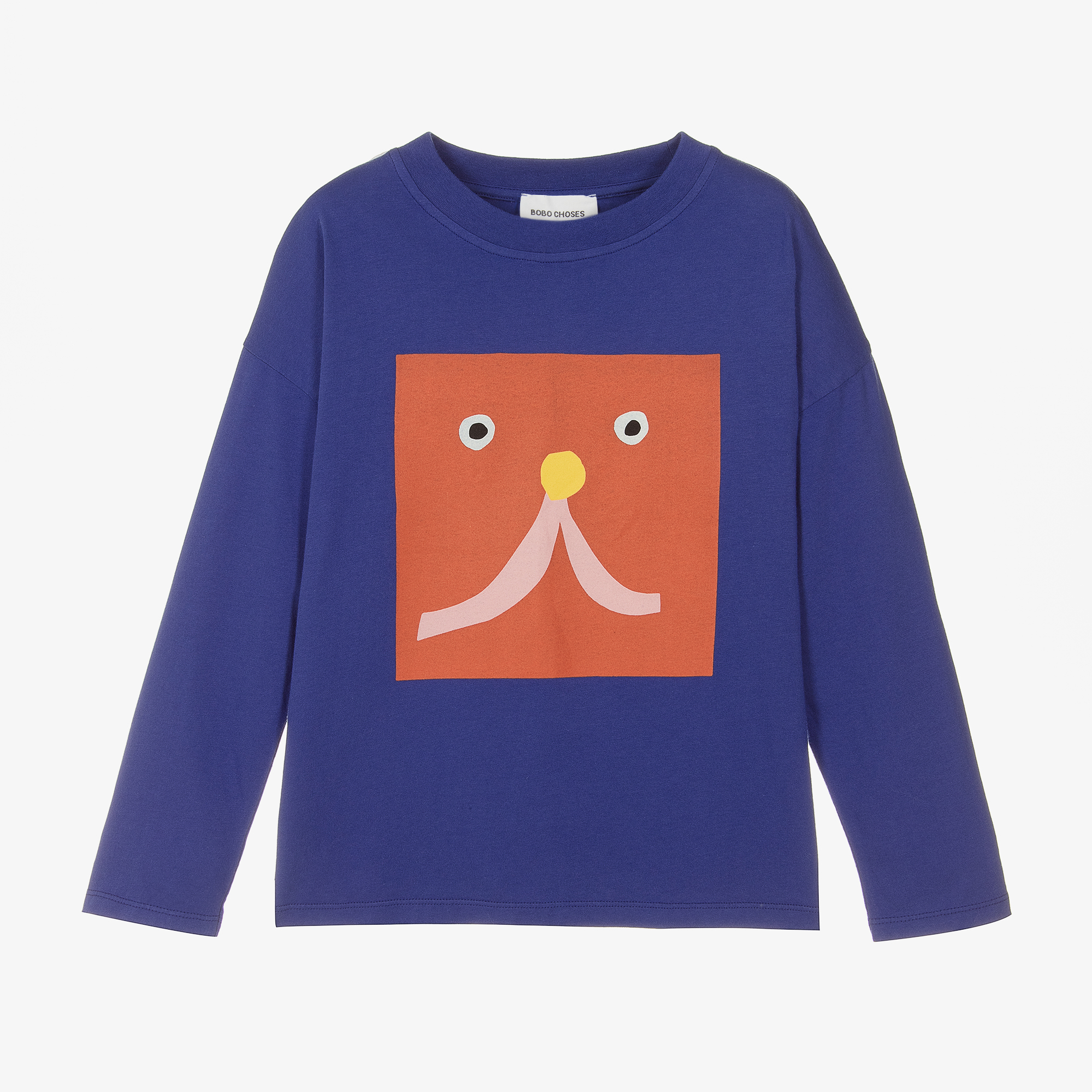 Bobo Choses Blue Organic Cotton Smiling Animal Top