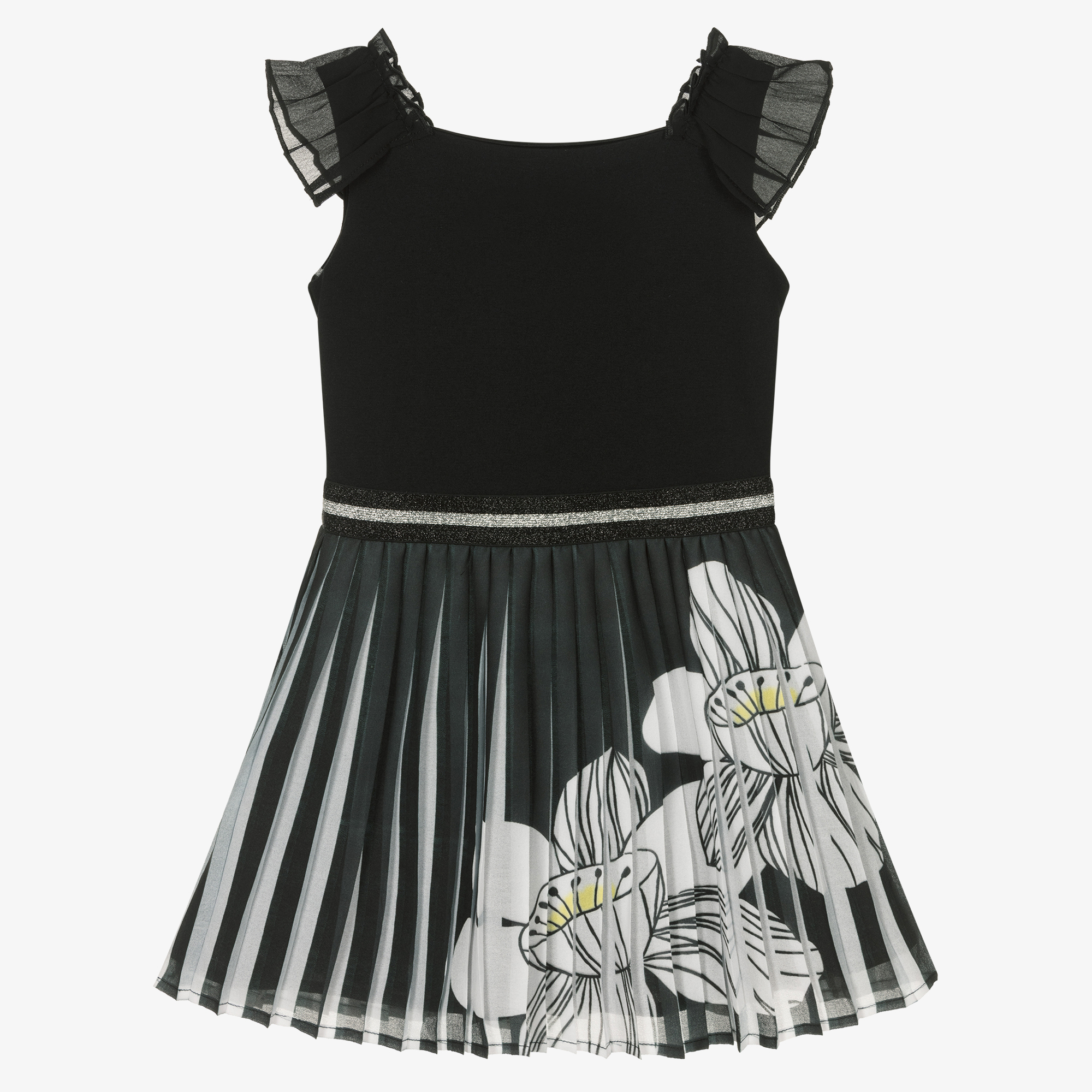 Boboli - Girls Ivory & Black Dress | Childrensalon