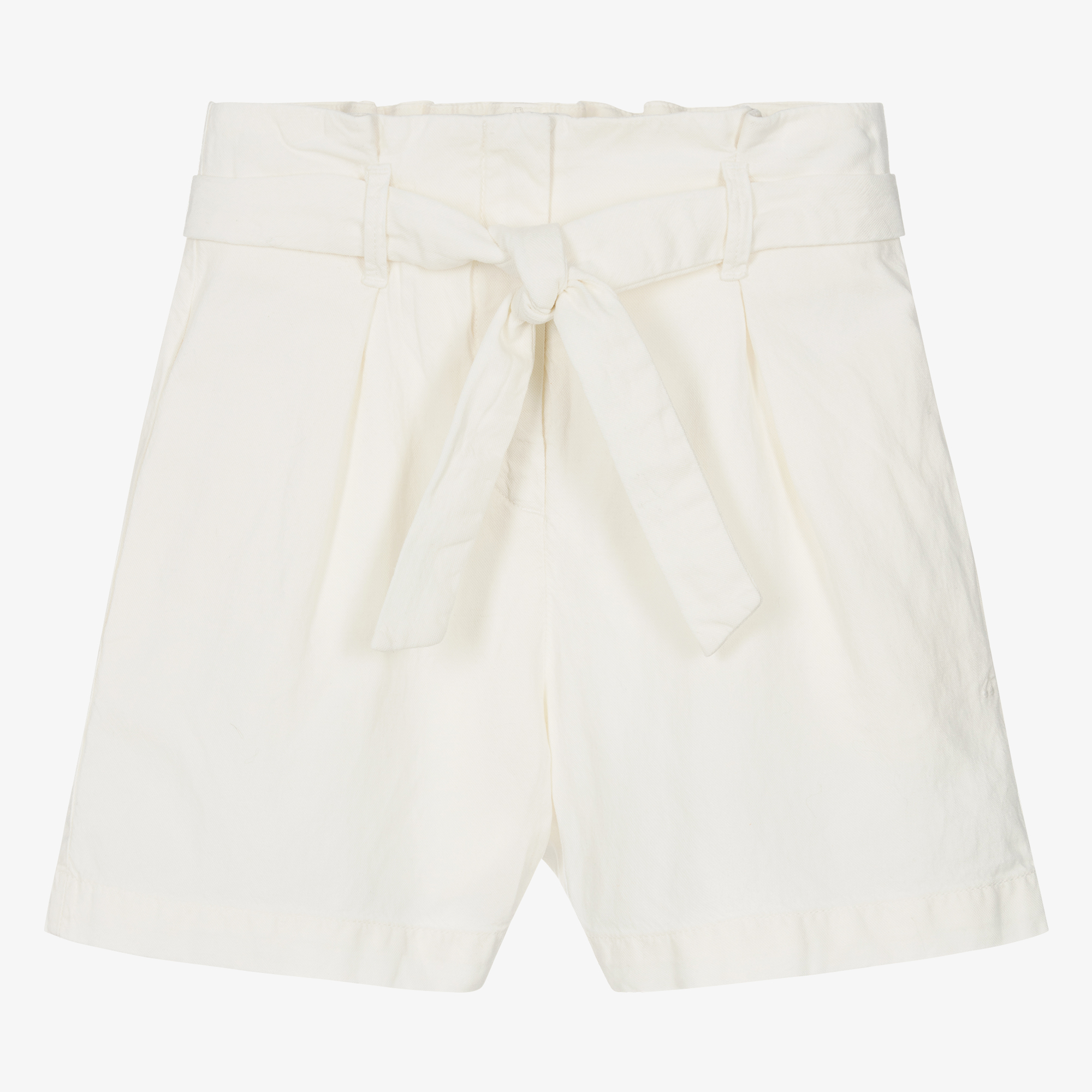 Belted hot sale white shorts