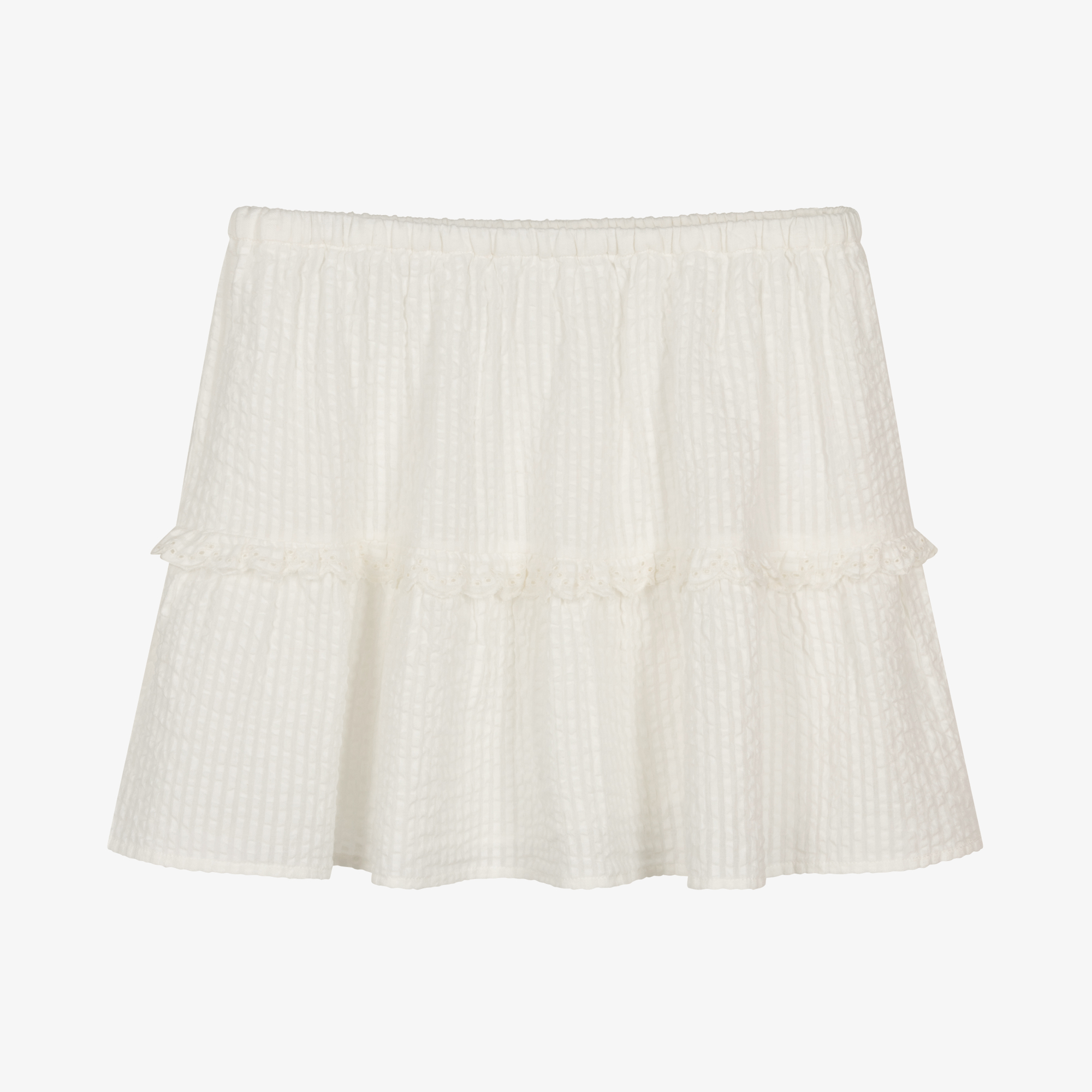 Bonpoint - Girls White Cotton Skirt | Childrensalon
