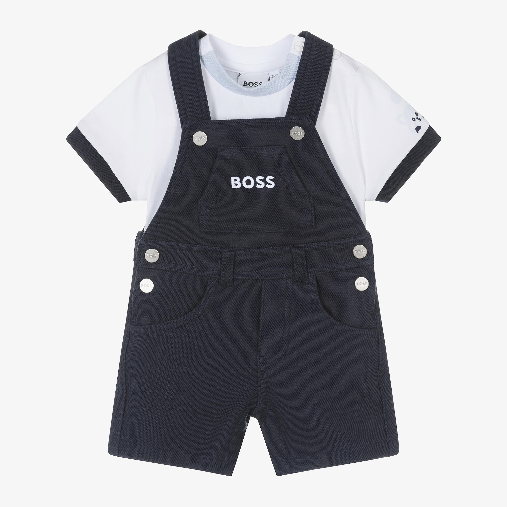 Baby boy white store dungarees