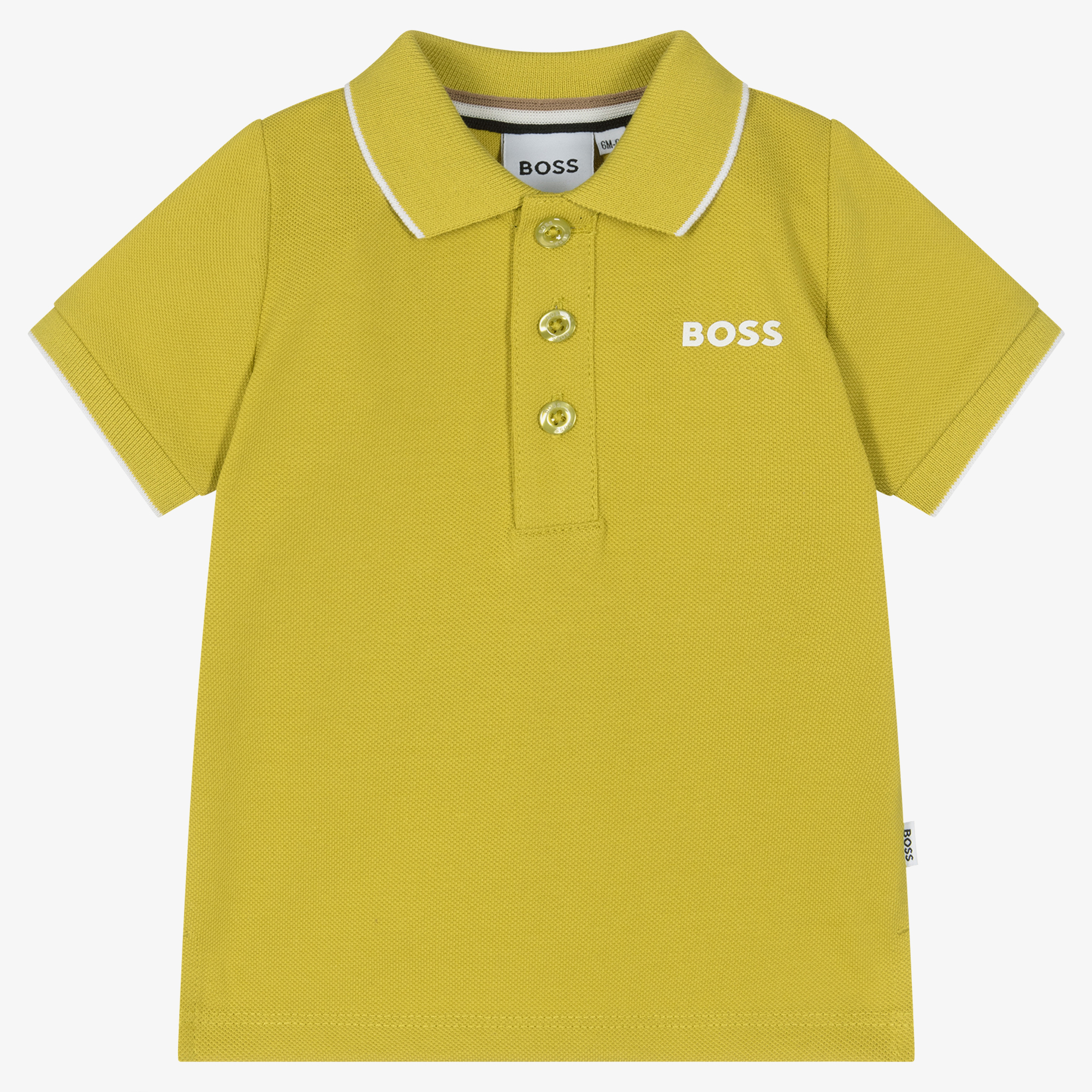 BOSS - Boys Green Piqué Polo Shirt | Childrensalon