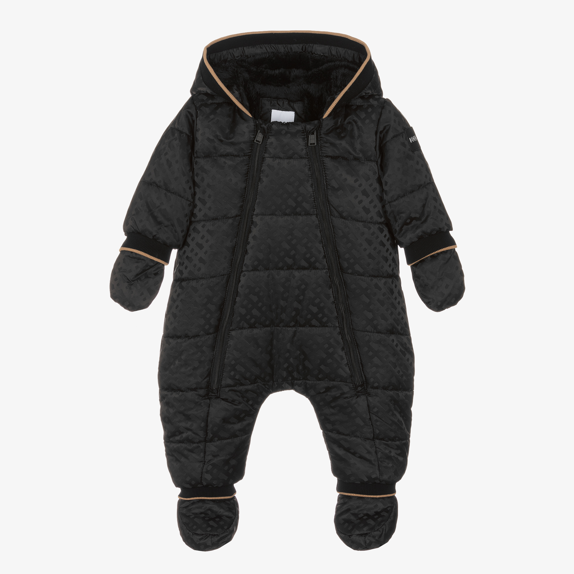 Boss Baby Monogram Snowsuit in 6 Mths Black