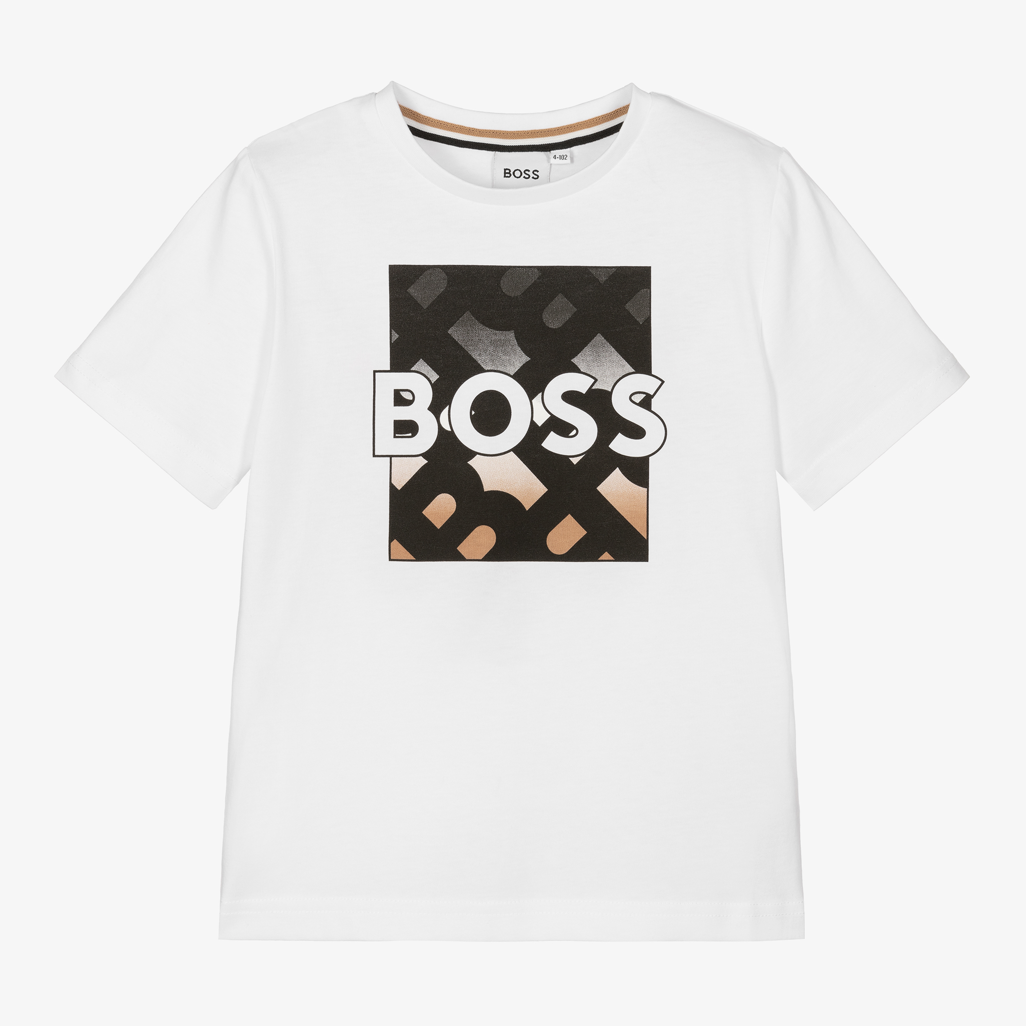 BOSS Boys White Cotton T Shirt