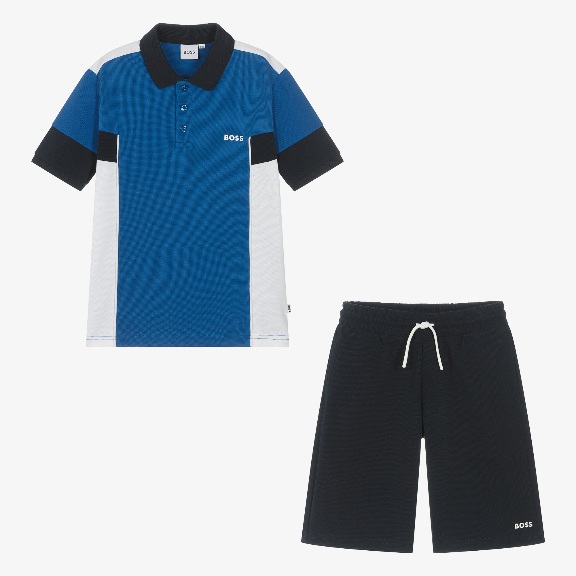 BOSS - Baby Boys Blue Logo Shorts Set | Childrensalon