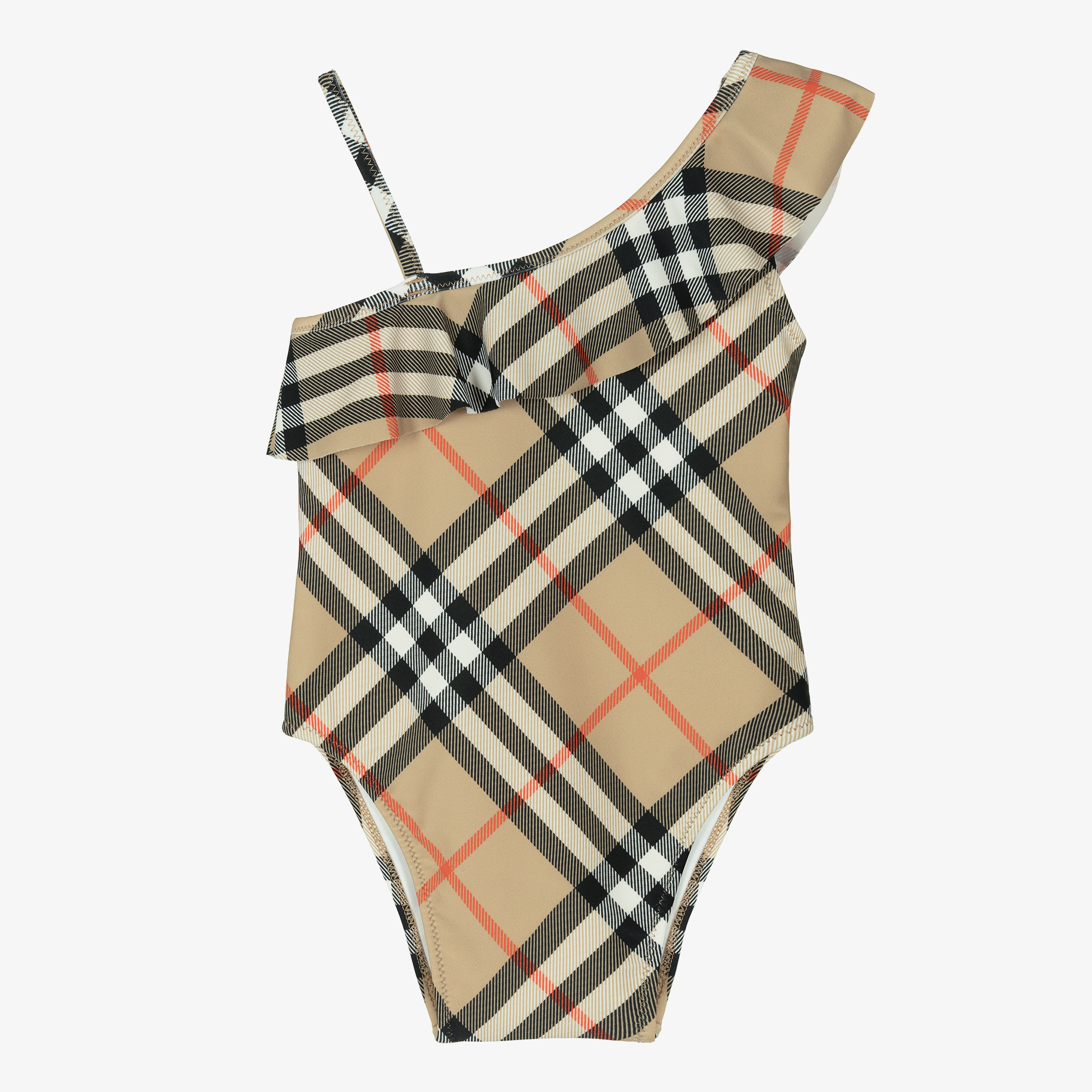 Burberry Baby Girls Beige Check Swimsuit