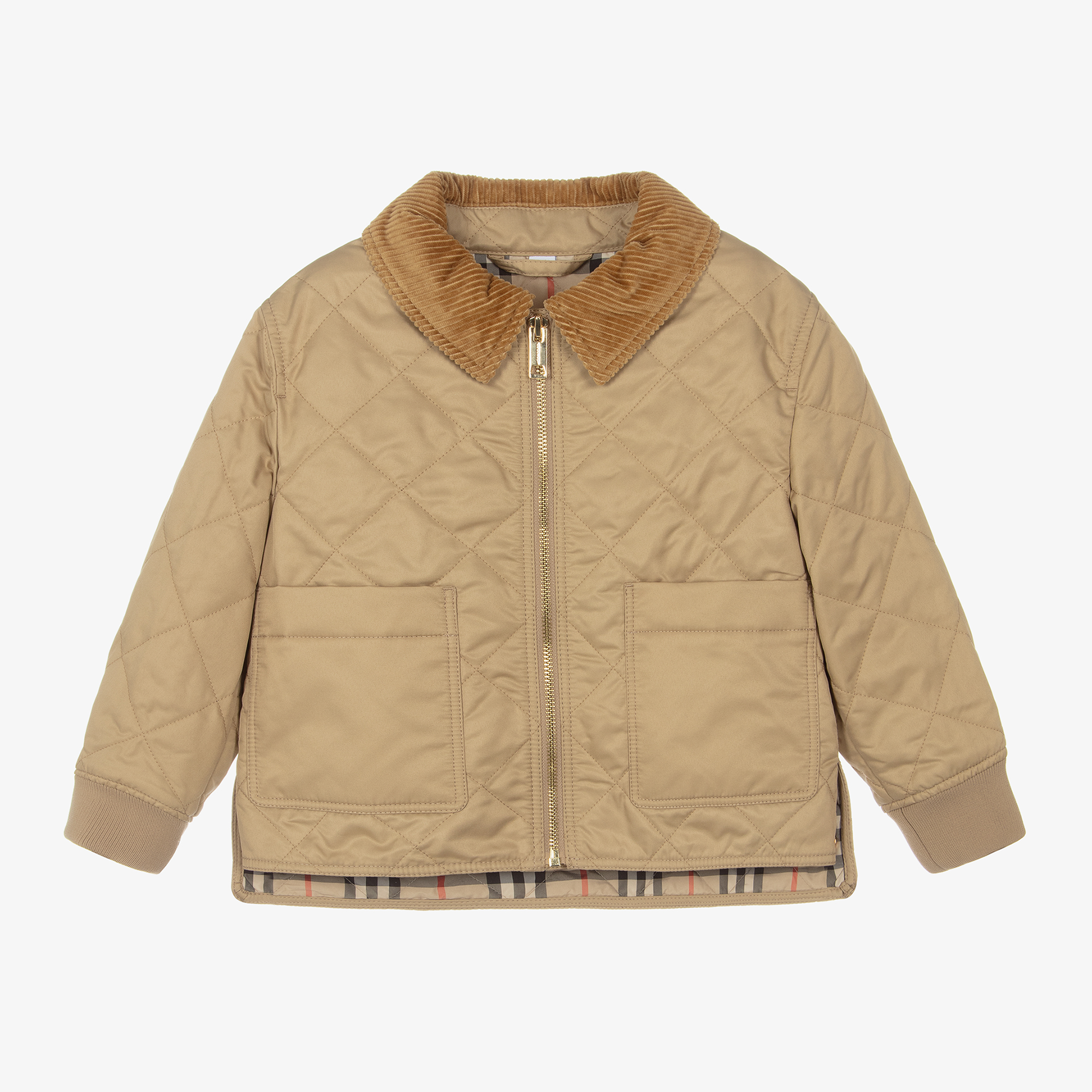 Burberry quilted hotsell jacket with zipper