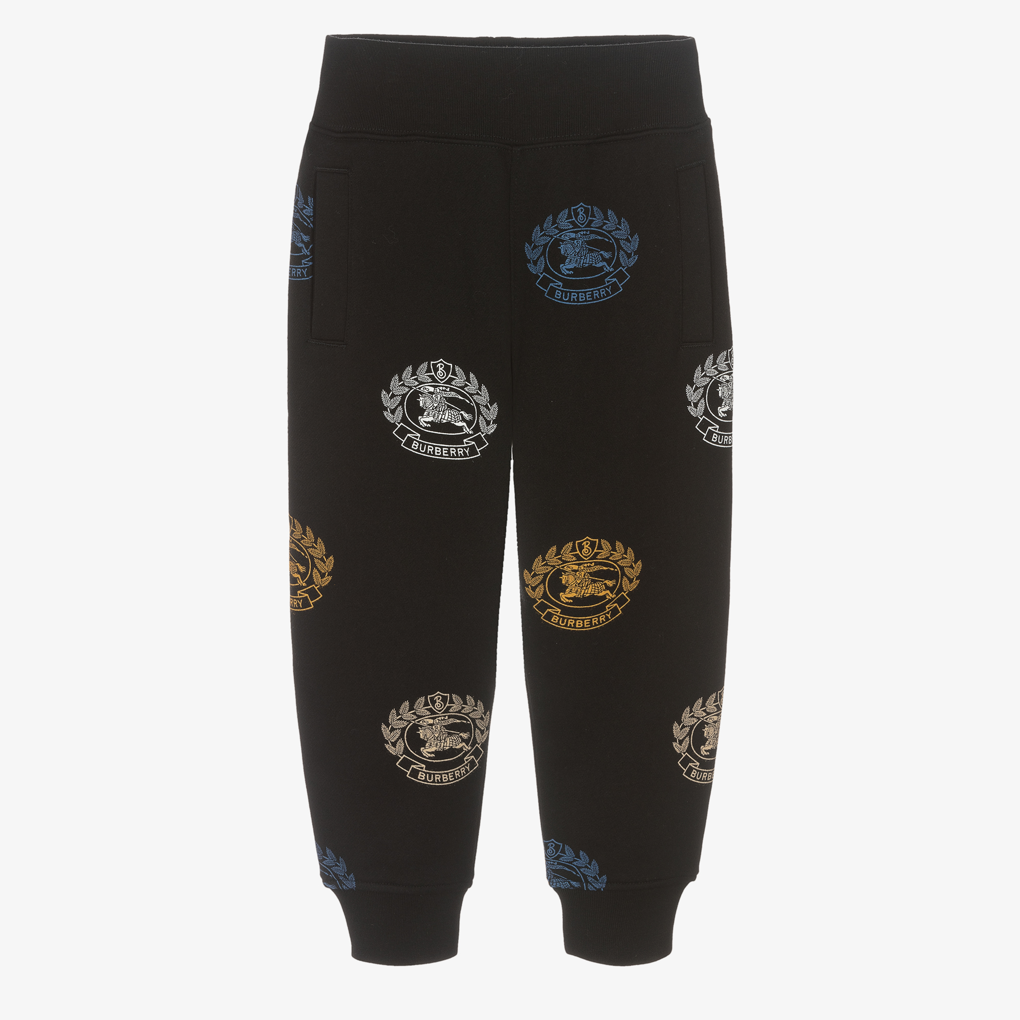 Burberry - Black Quilted Monogram Joggers | Childrensalon