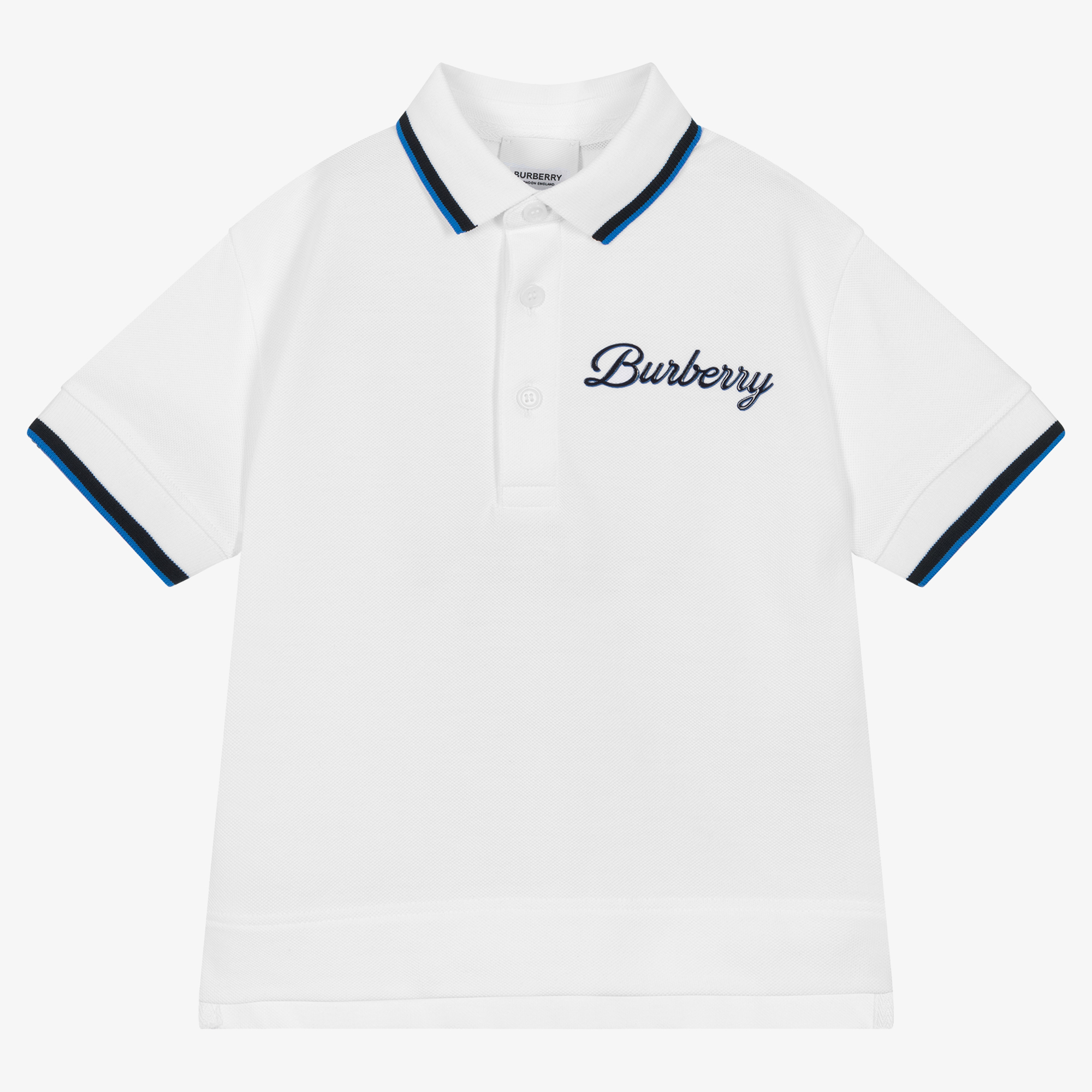 Burberry - Teen White Logo Polo Shirt | Childrensalon