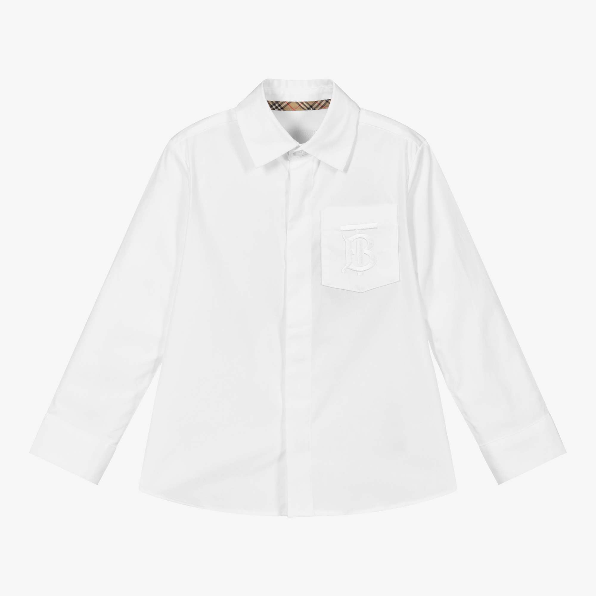 Burberry Chemise blanche Gar on Childrensalon