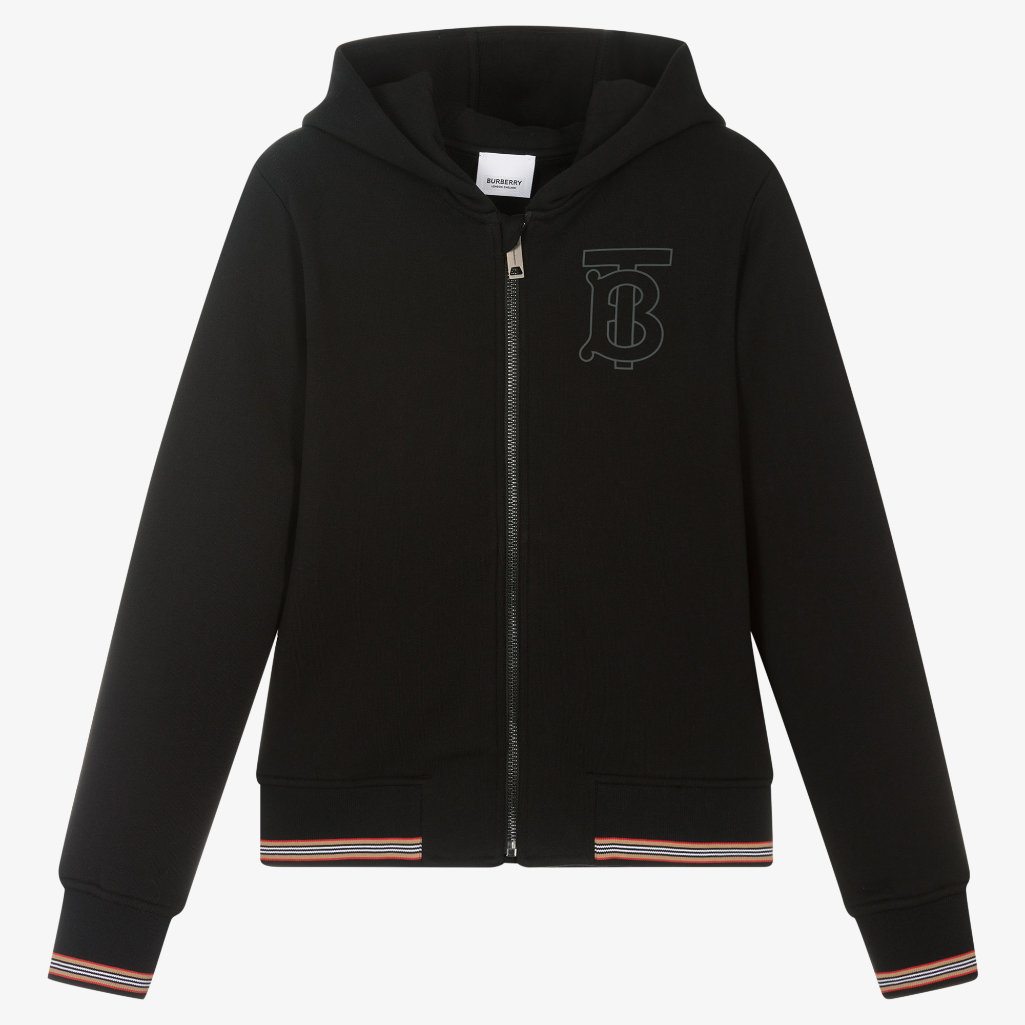 Burberry - Teen Boys Black Zip-Up Top | Childrensalon