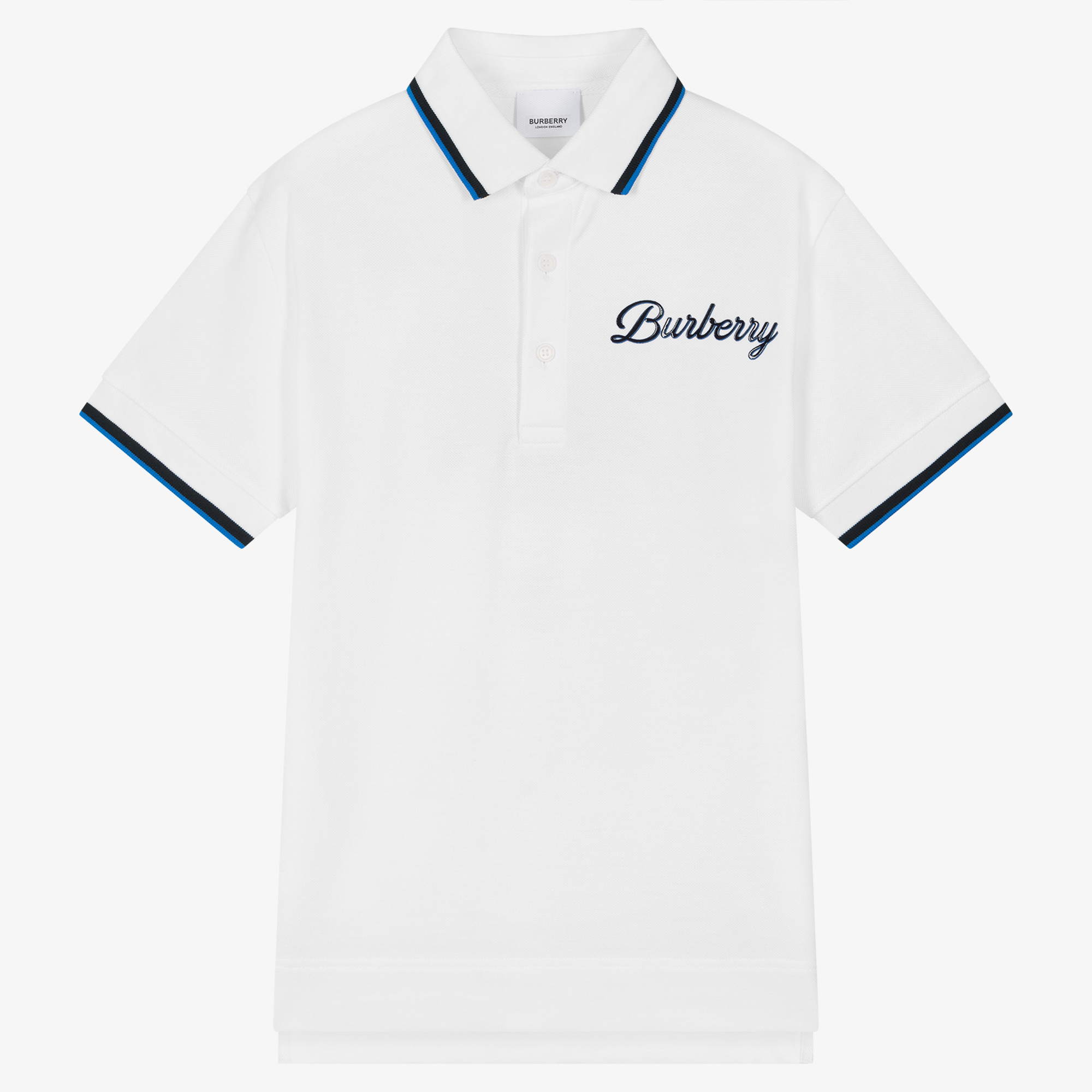 Burberry - Teen Boys White Logo Polo Shirt | Childrensalon