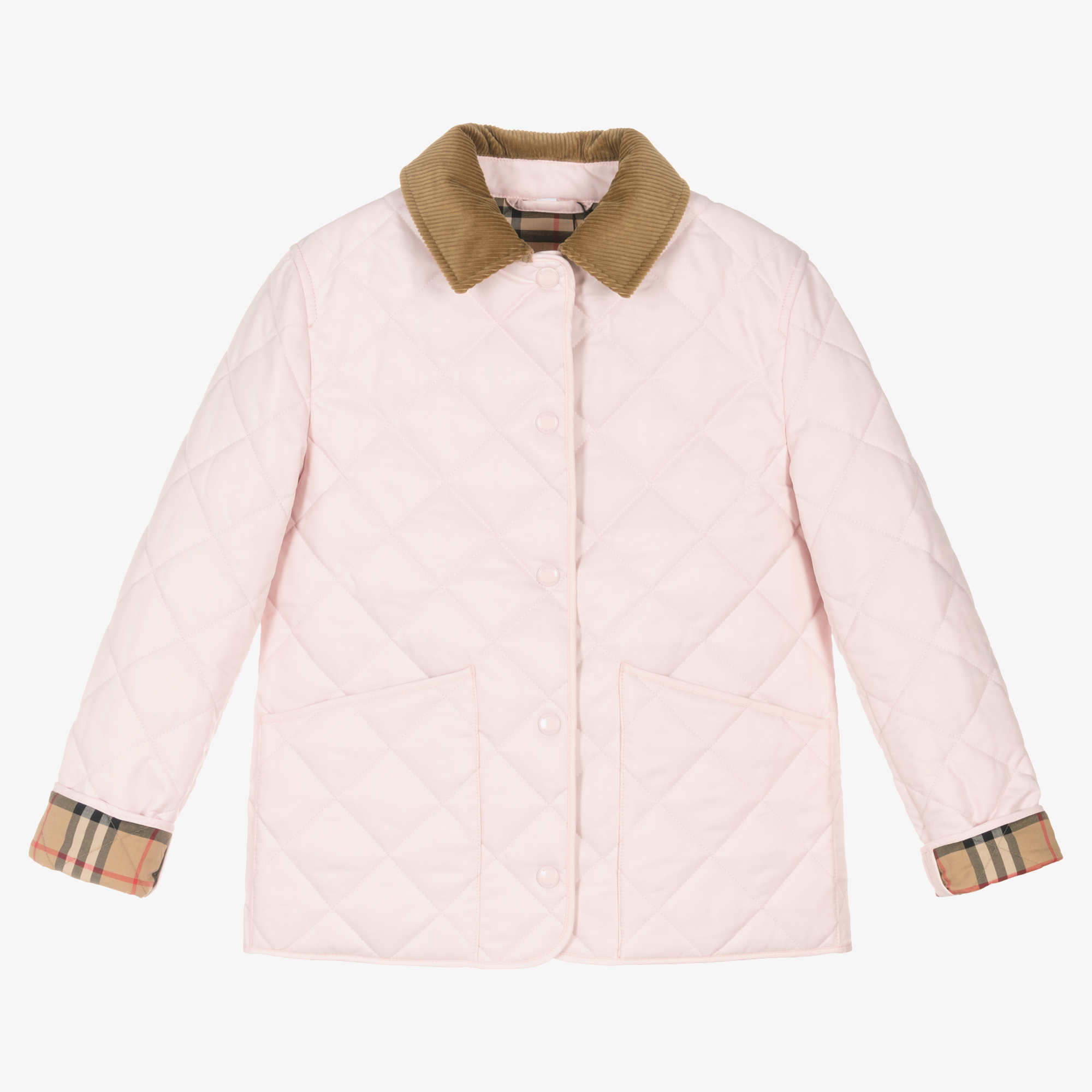 Burberry - Teen Girls Pink Quilted Jacket | Childrensalon