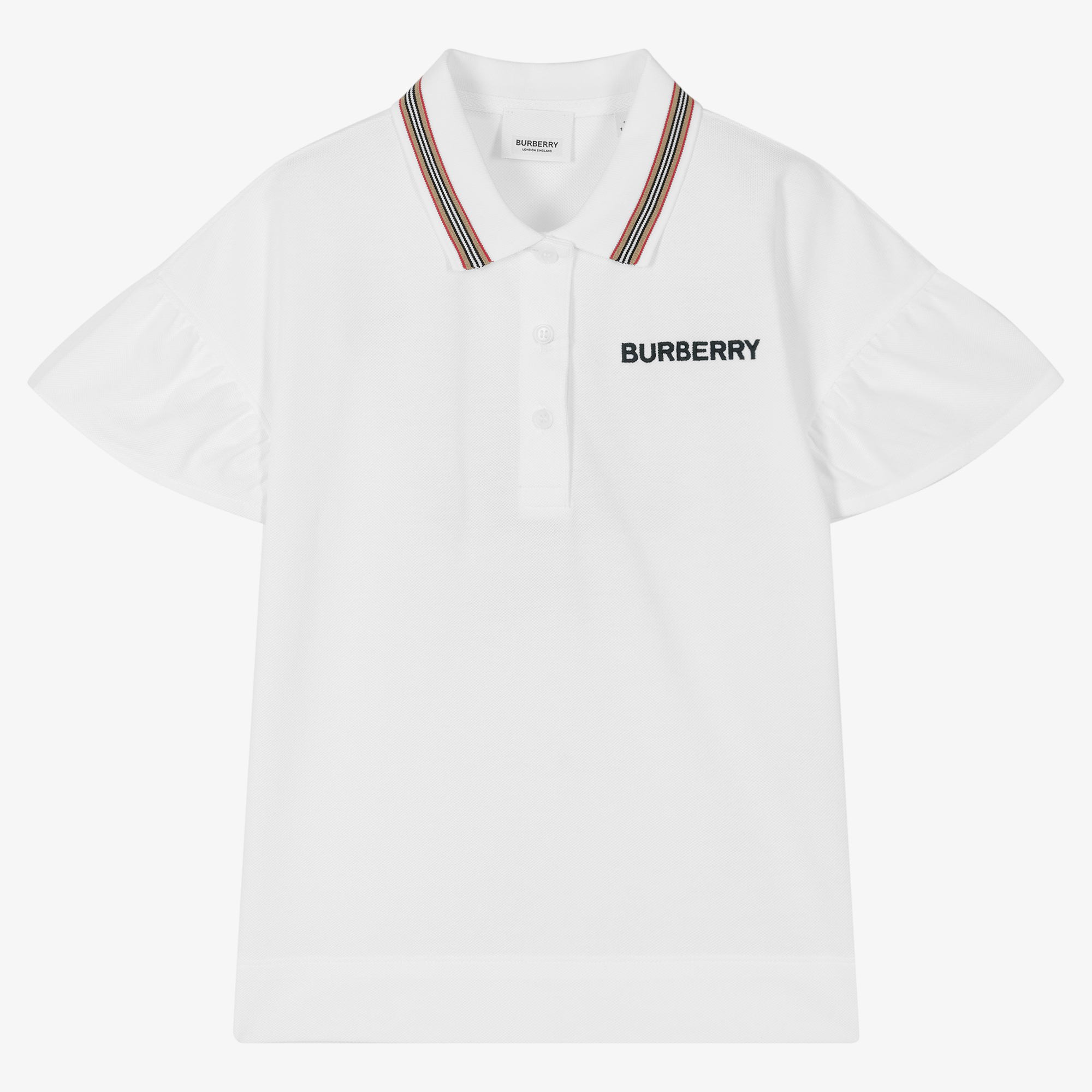 Burberry - Teen White Logo Polo Shirt | Childrensalon
