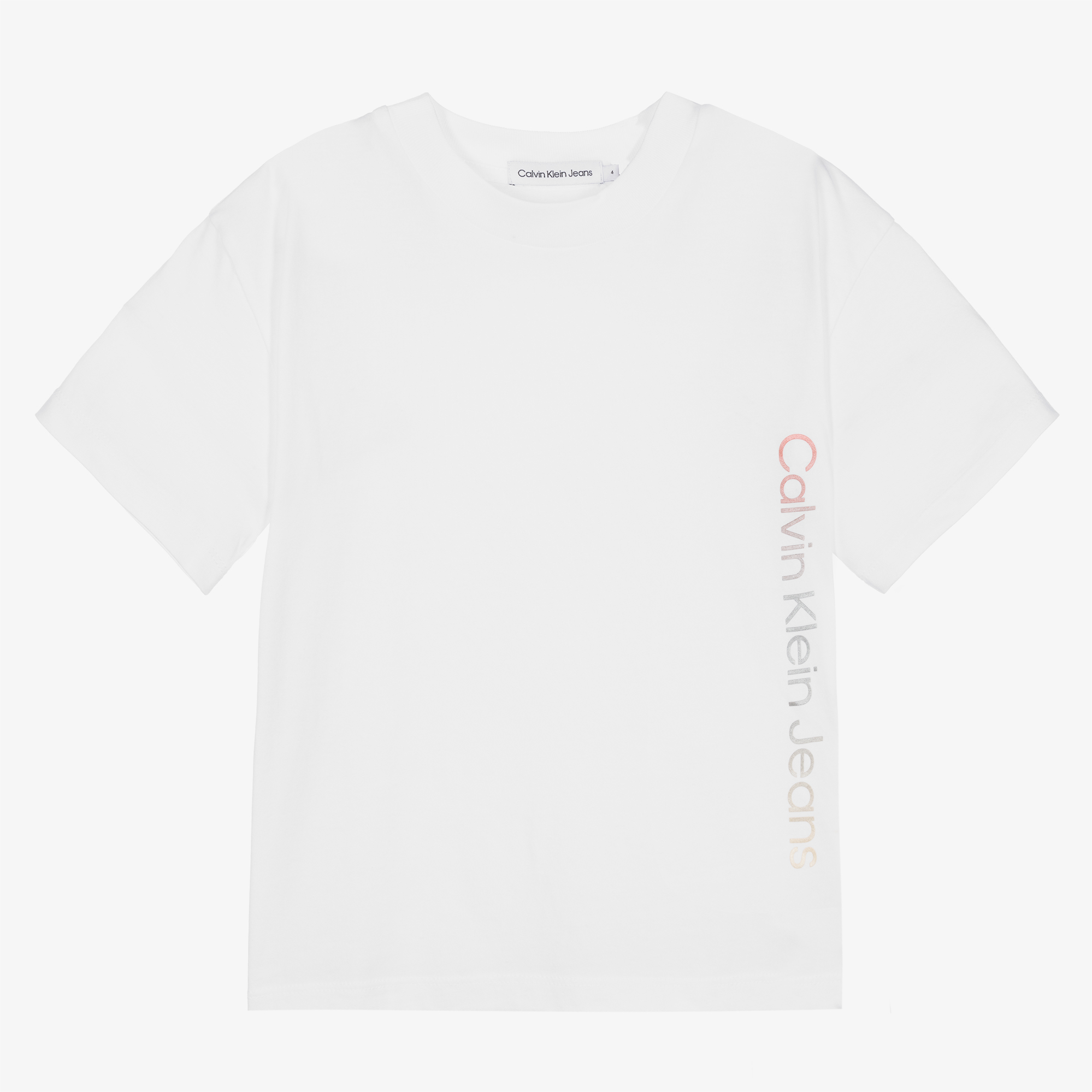 Calvin Klein Jeans - White Organic Cotton T-Shirt | Childrensalon