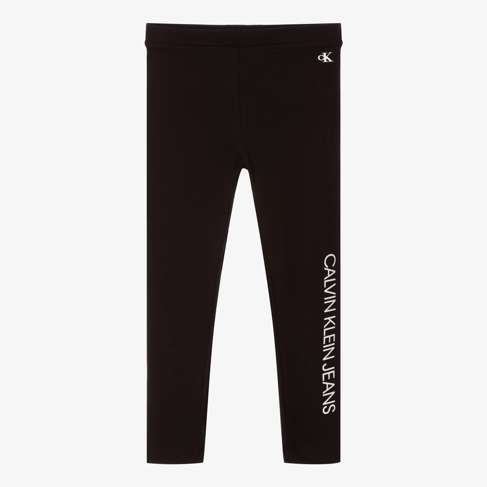 Calvin Klein Jeans - Girls Black Cotton Logo Leggings