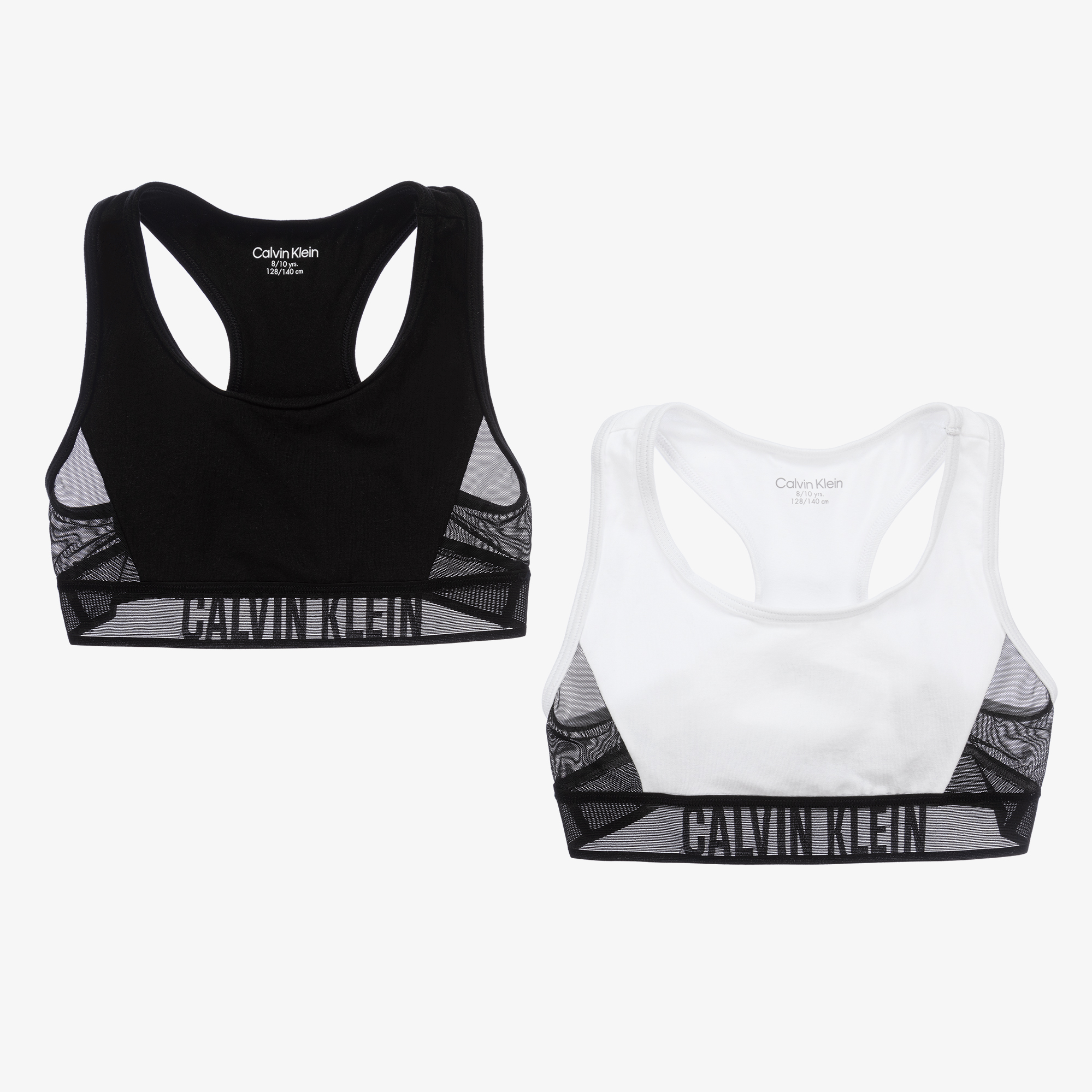 Calvin Klein Girls' Kids Modern Cotton Bralette, Multipack & Single  Training Bra, 2 Pack-Black with Logo, White, Small : : Fashion