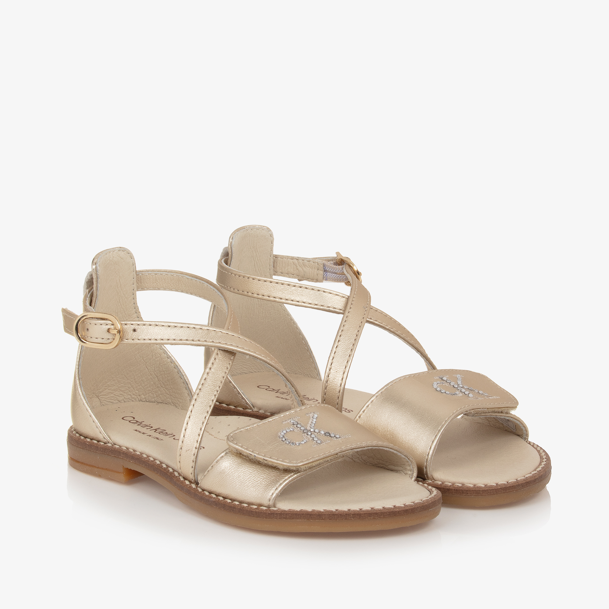 Calvin klein hot sale gold sandals