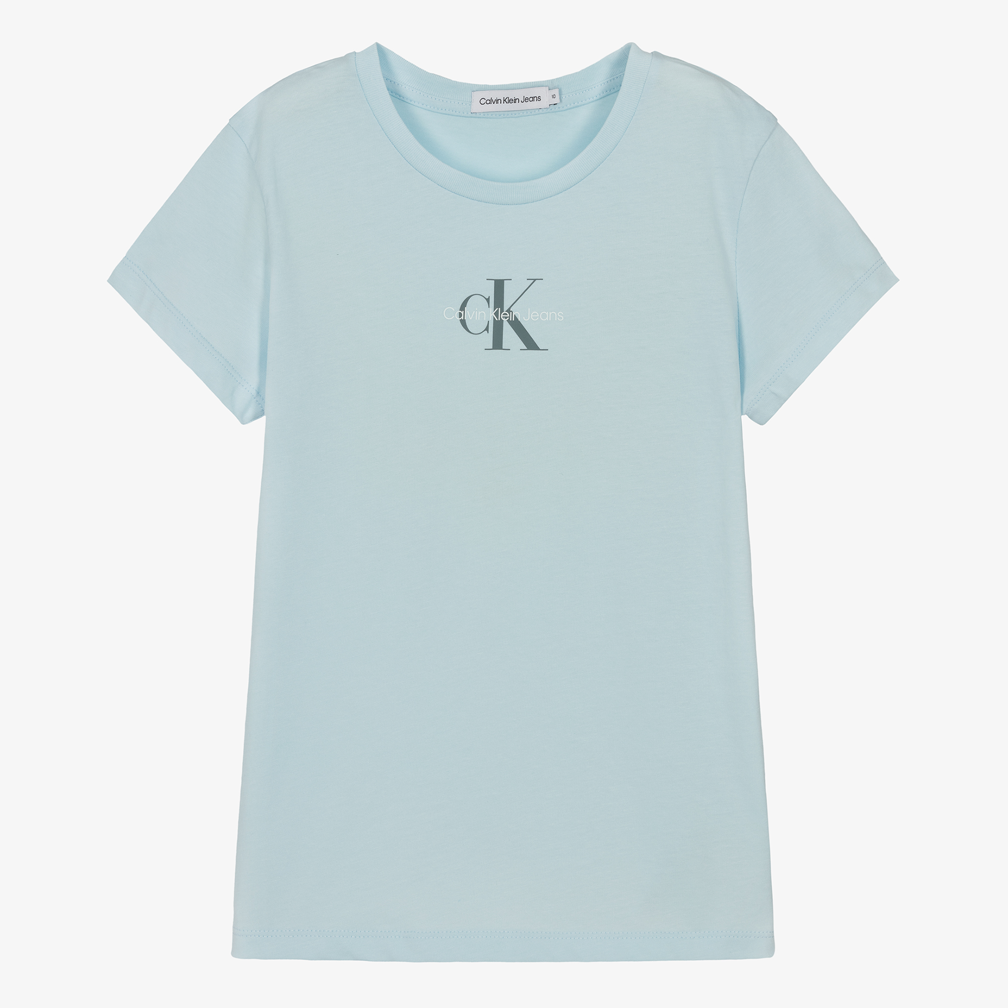 Calvin Klein - Childrensalon Blue Monogram | Cotton T-Shirt Girls Teen